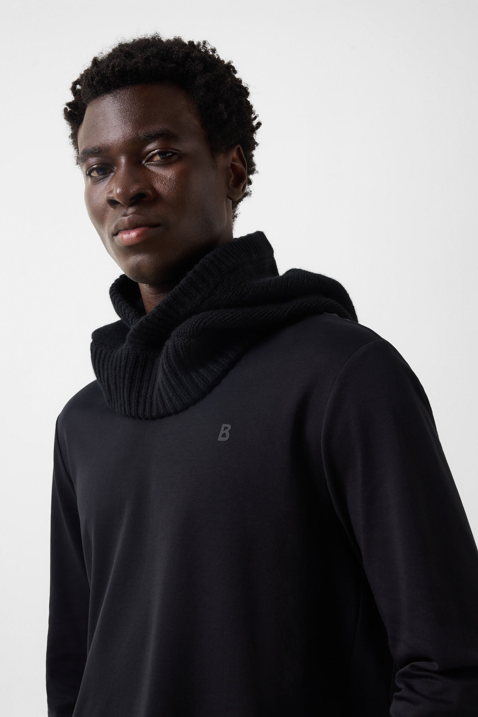 Arvid cotton long-sleeved top Black