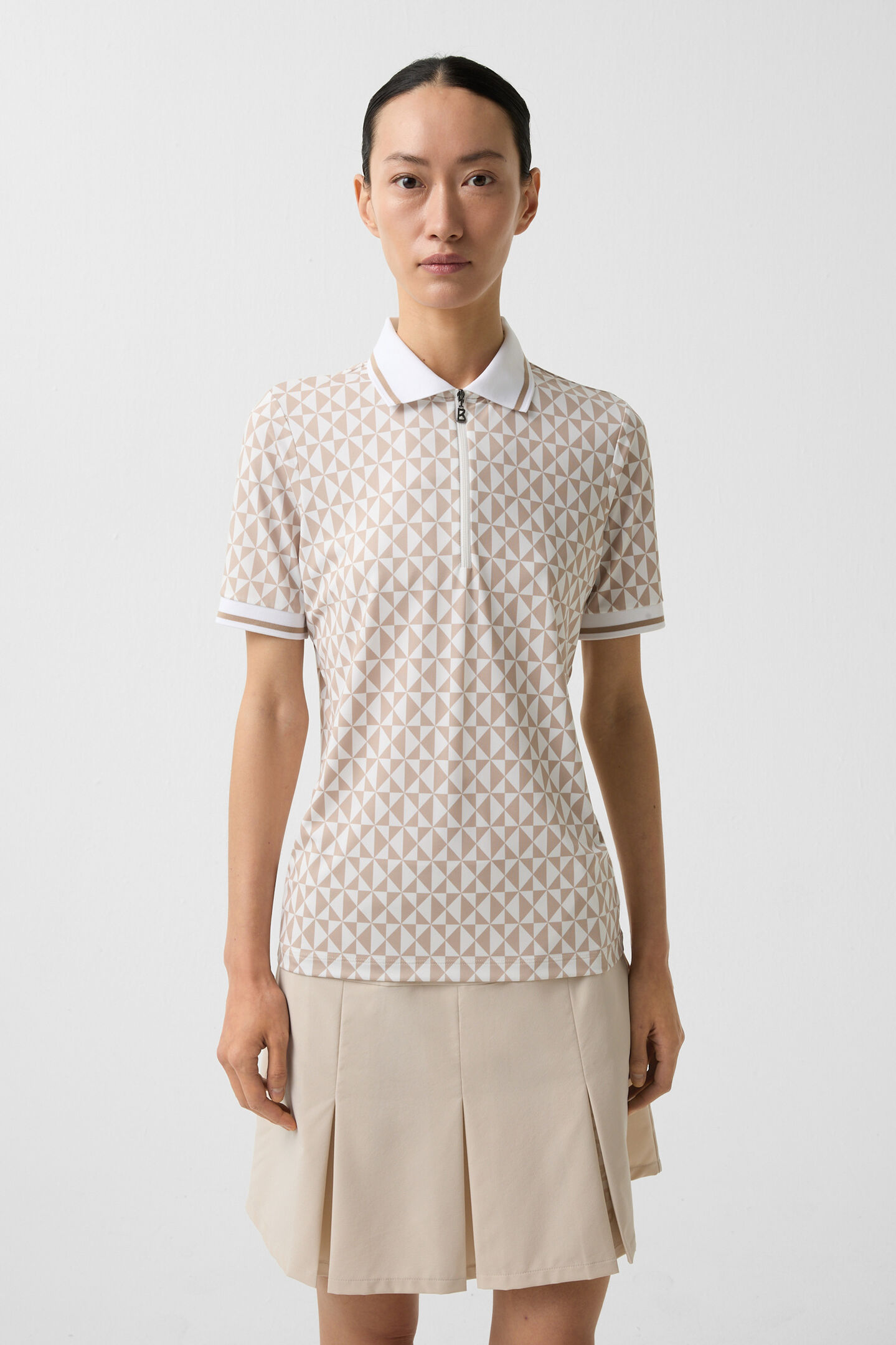 Calista functional short-sleeved top Beige/Off-White