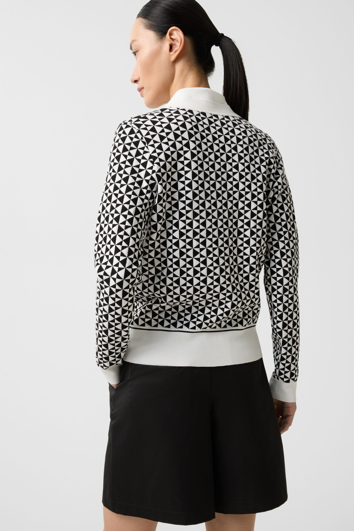 Knit jacket Ina Black/Off-White