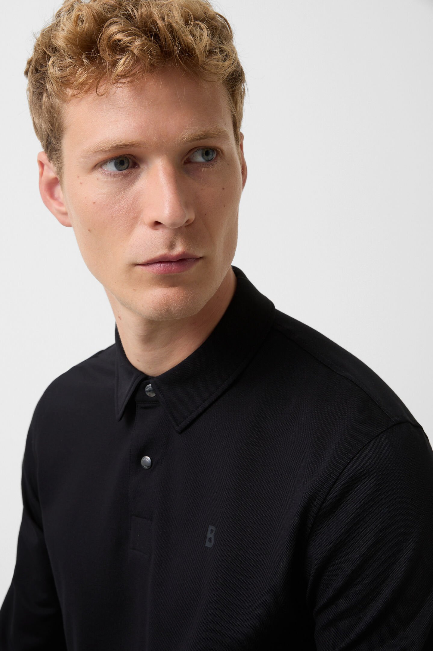 Timon poloshirt-longsleeve Zwart