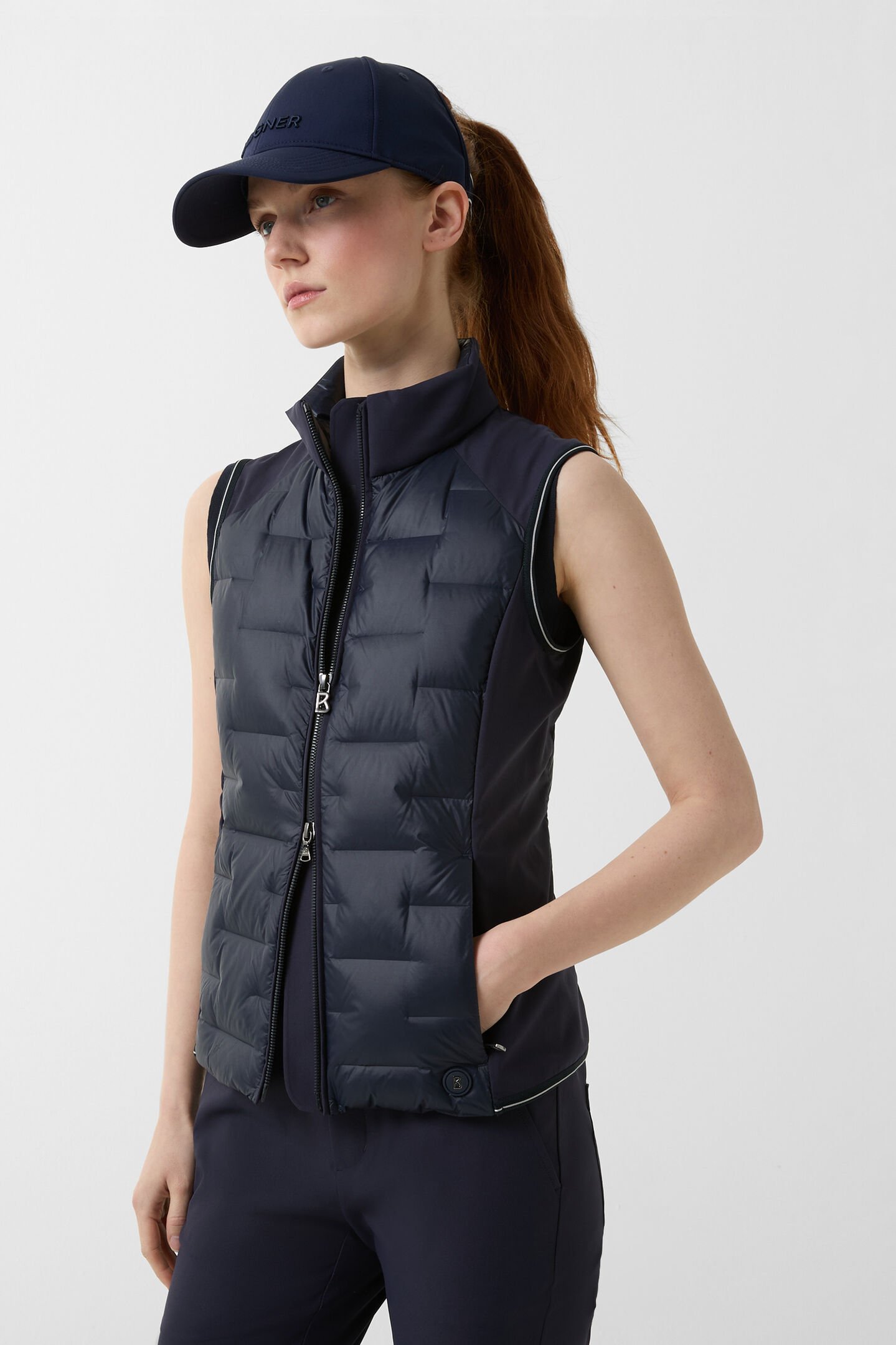 Lorina lightweight down waistcoat Navy blue
