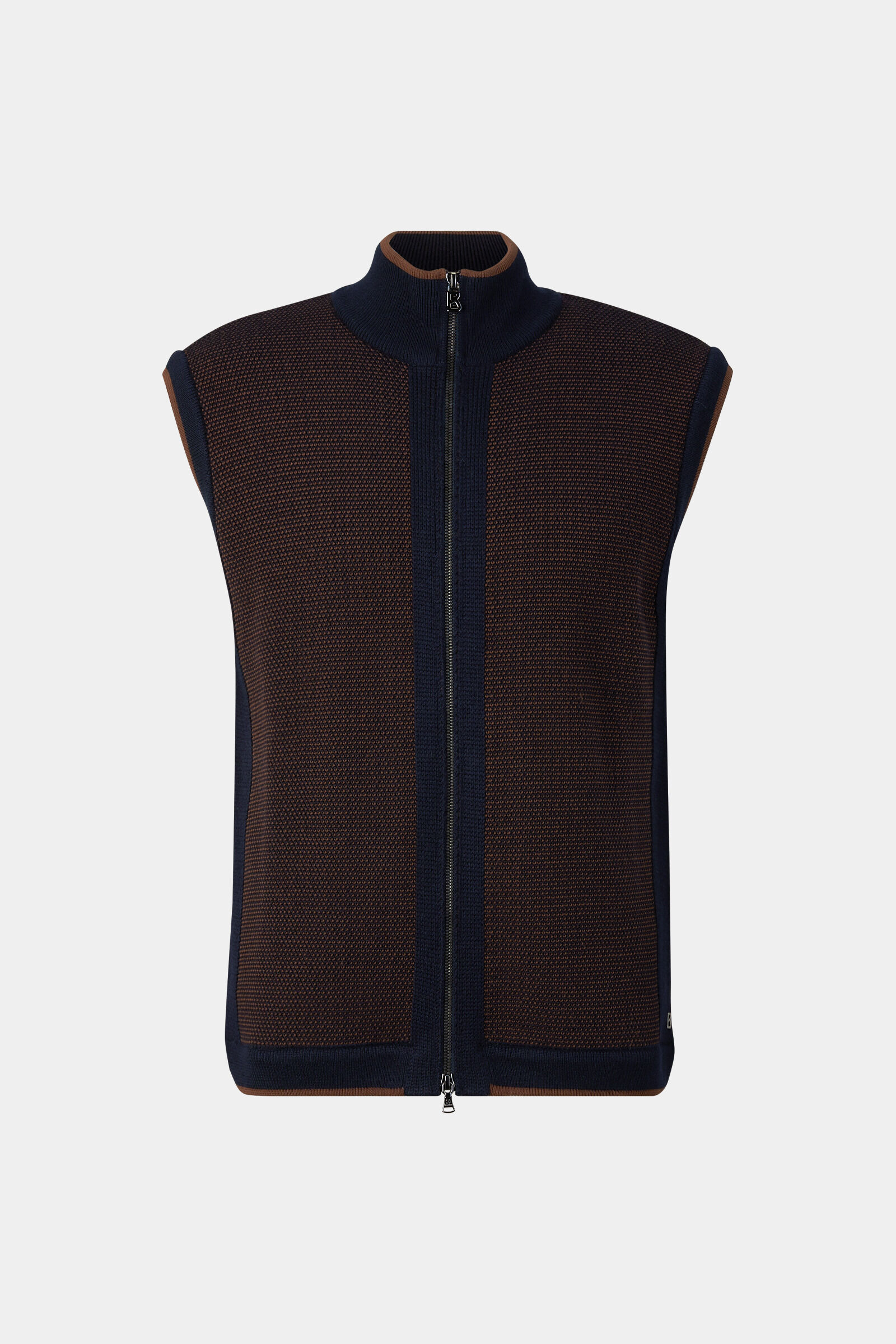 Strickweste Enzo Navy-Blau/Braun