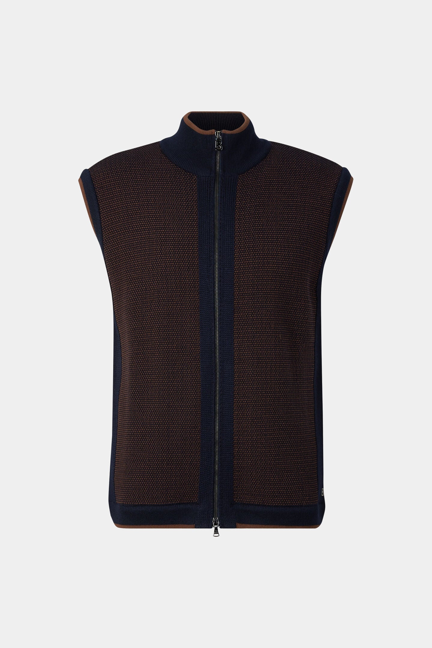 Strickweste Enzo Navy-Blau/Braun