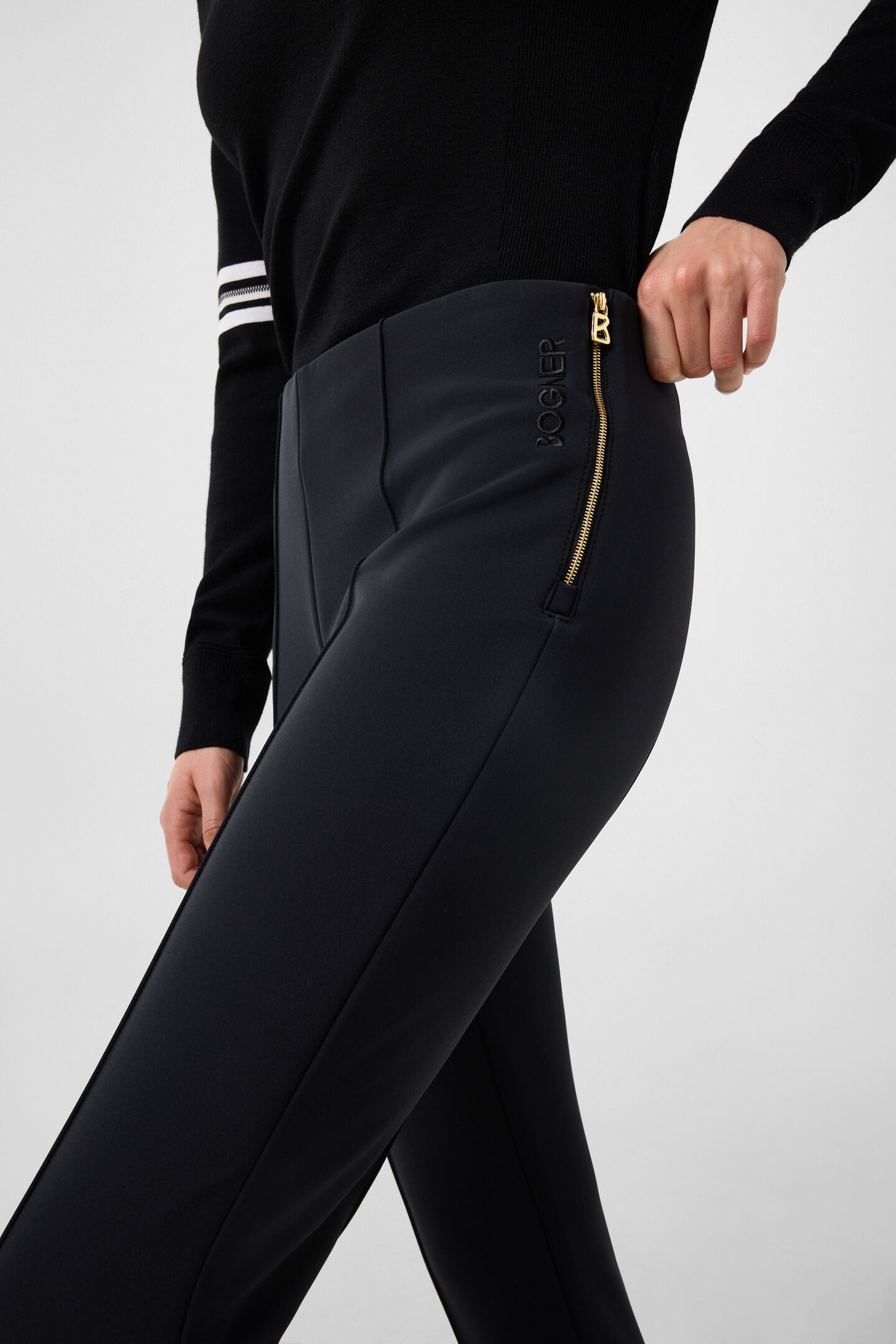 Elaine Softshell Stirrup Trousers with Gussets Black