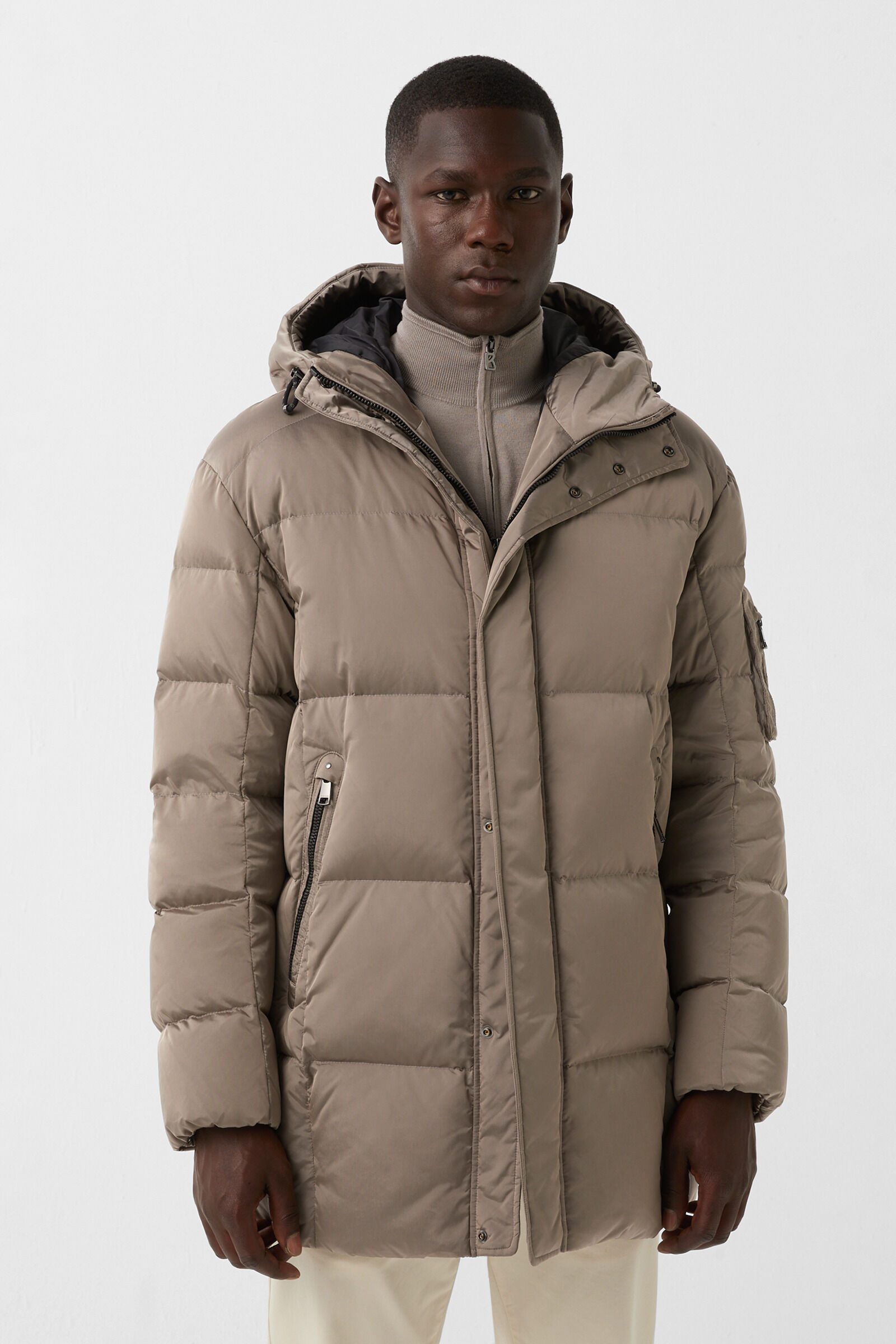 Jones down short coat Greige