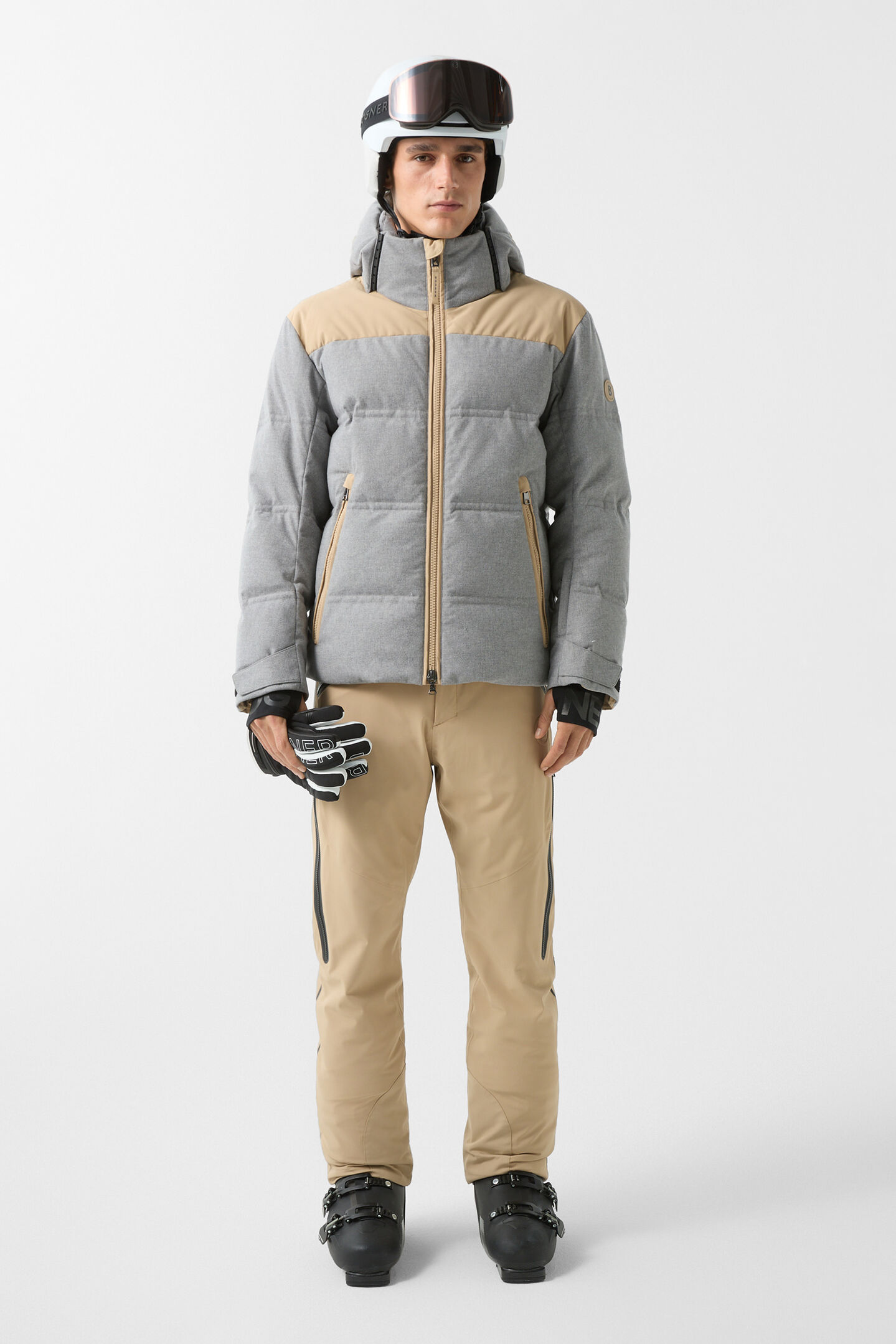 Wali down ski jacket Grey/beige
