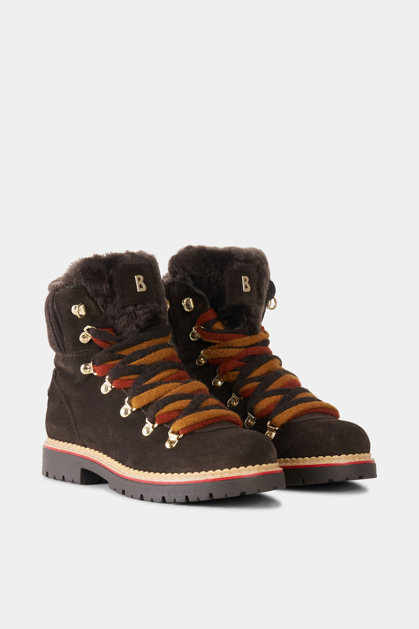 Andermatt lace-up boots with spikes Dark brown