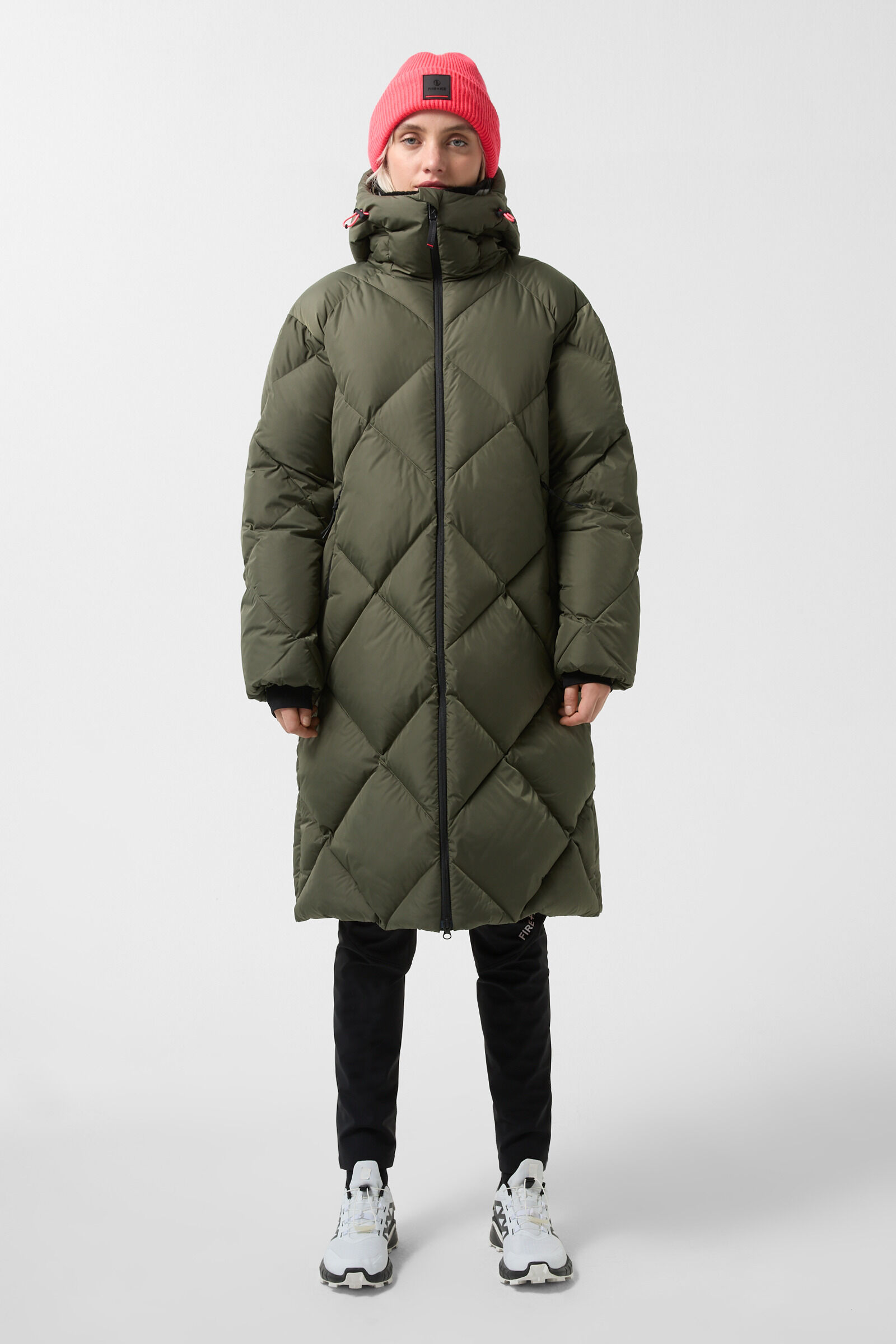 Olive green padded coat clearance