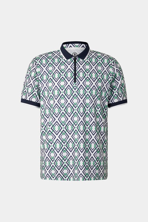 Funktions-Polo-Shirt Valentin Navy-Blau/Gr&uuml;n/Wei&szlig;