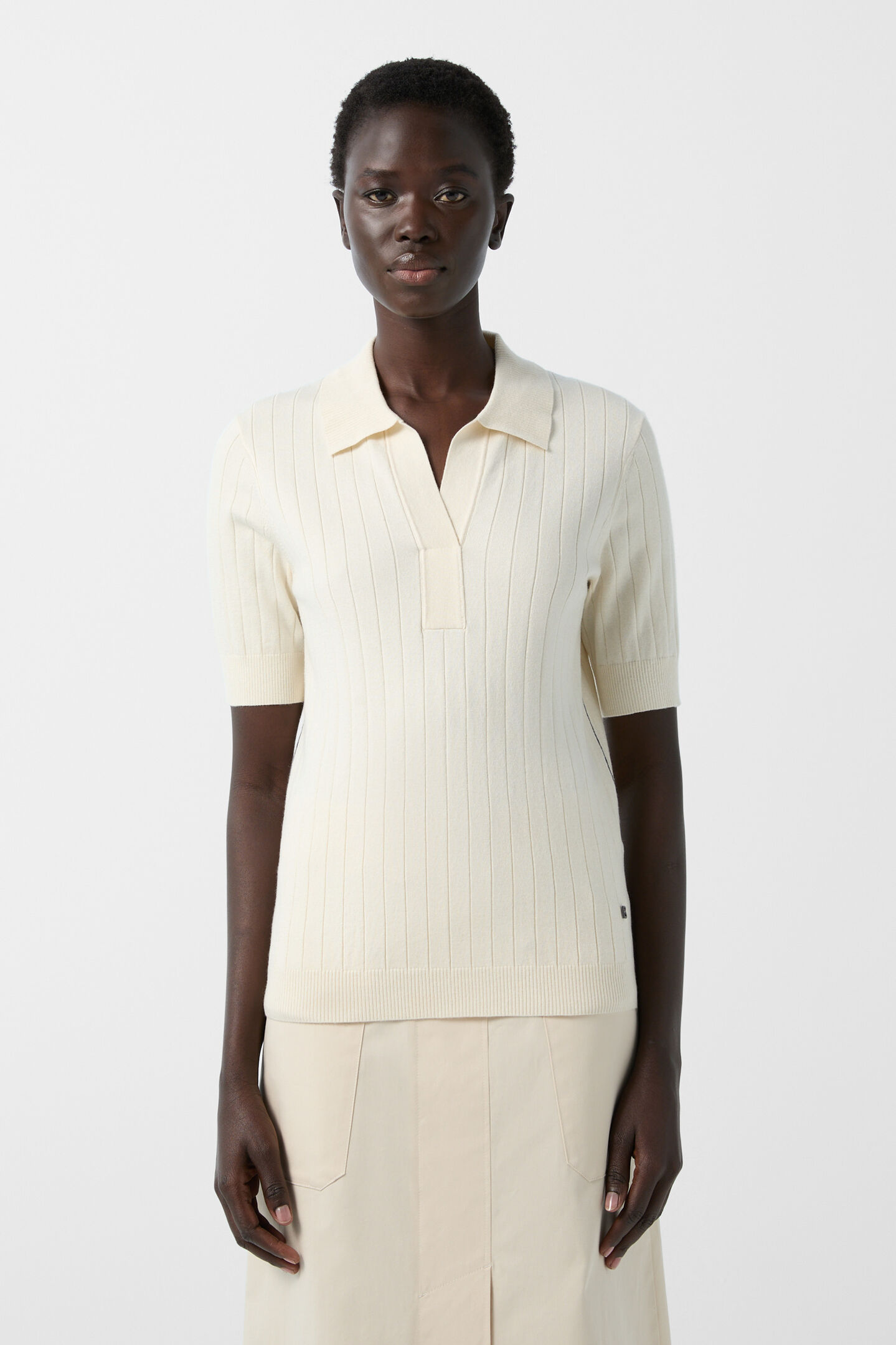 Knitted polo shirt June Off-White