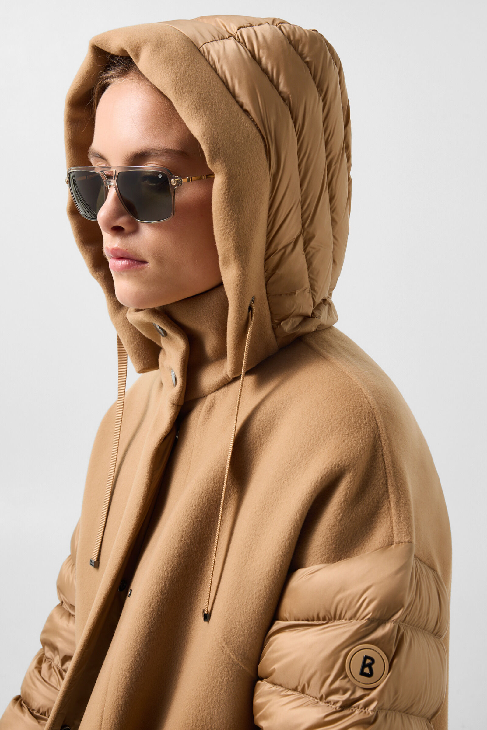 Trisha double-faced down coat Camel