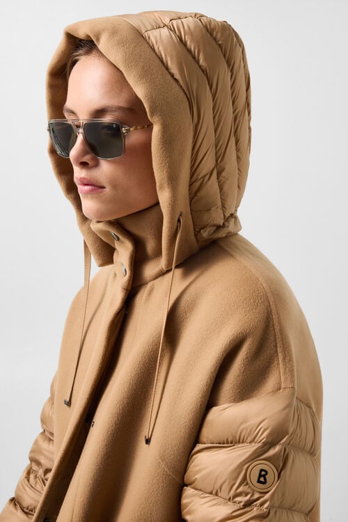 Trisha double-faced down coat Camel
