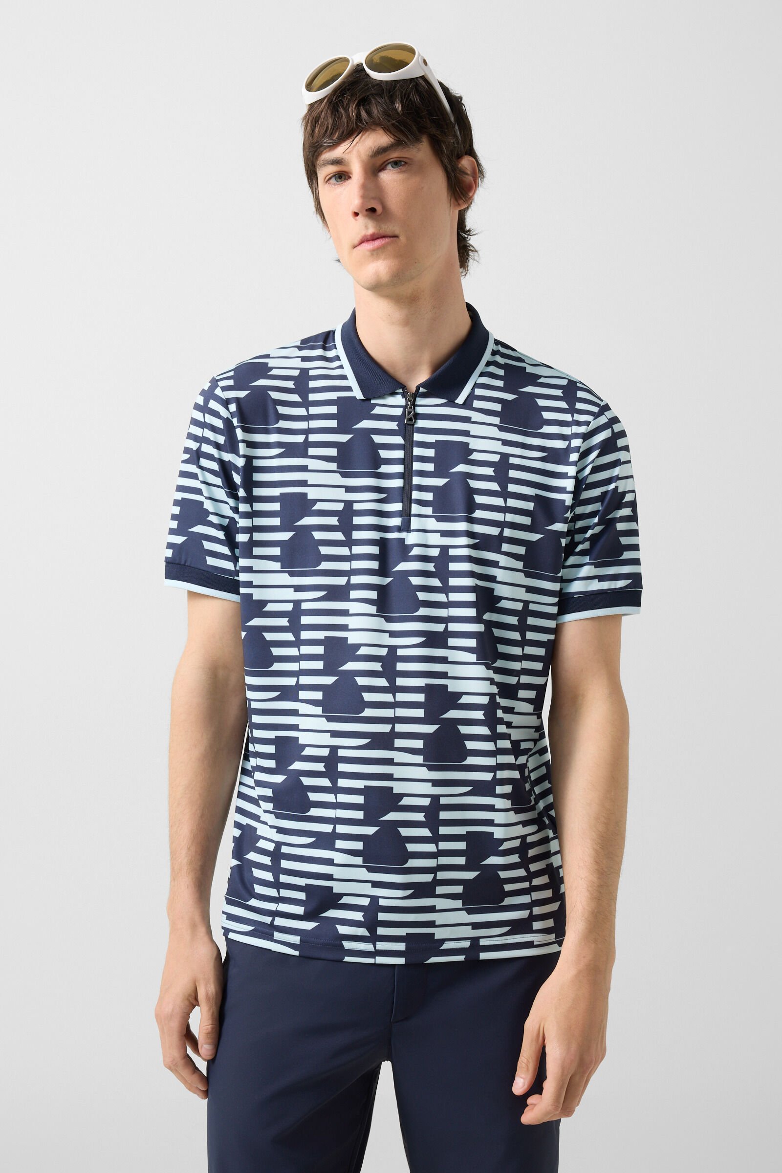 Valentin functional short-sleeved top Navy blue/light blue