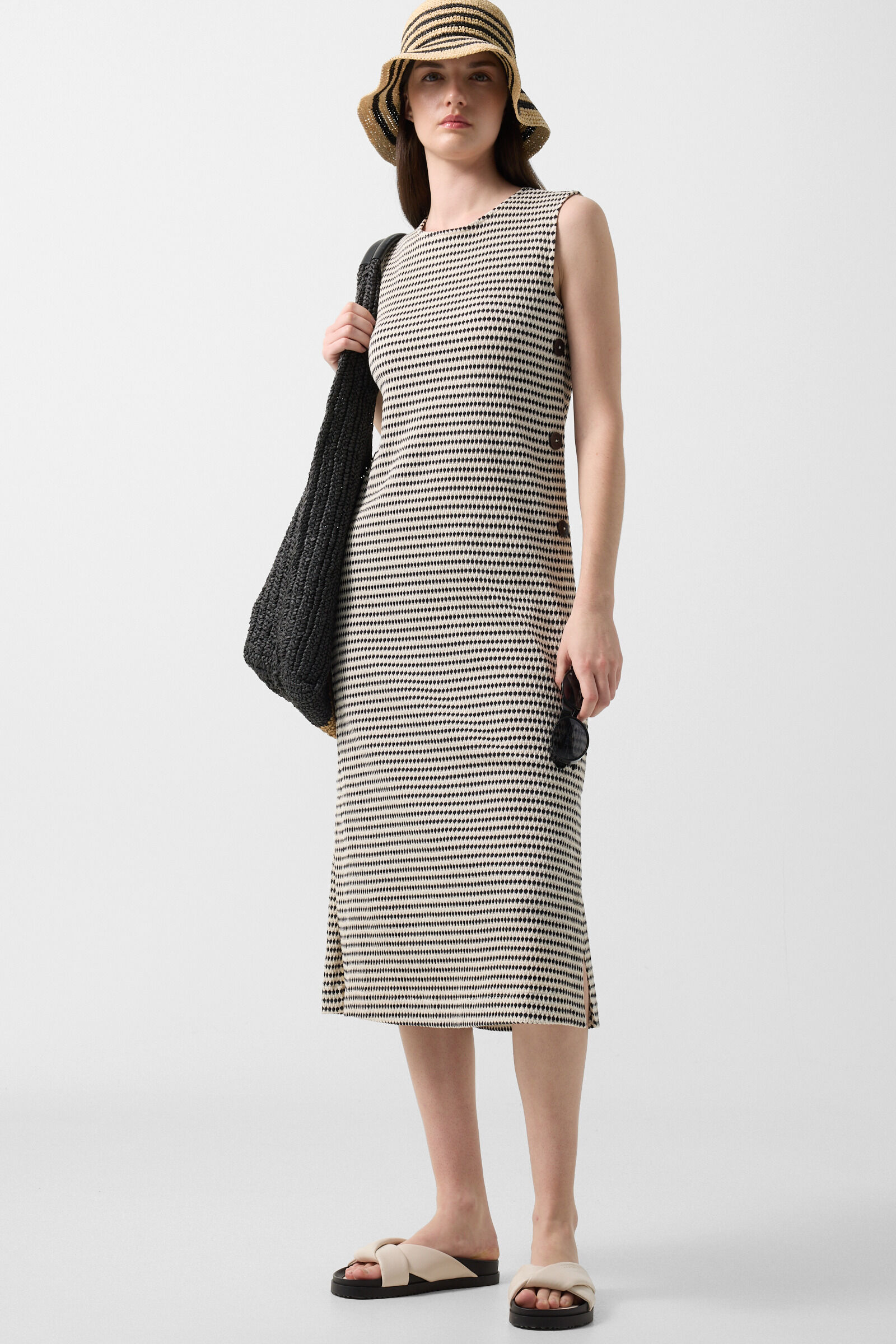 Kleid Samira Schwarz/Off-White