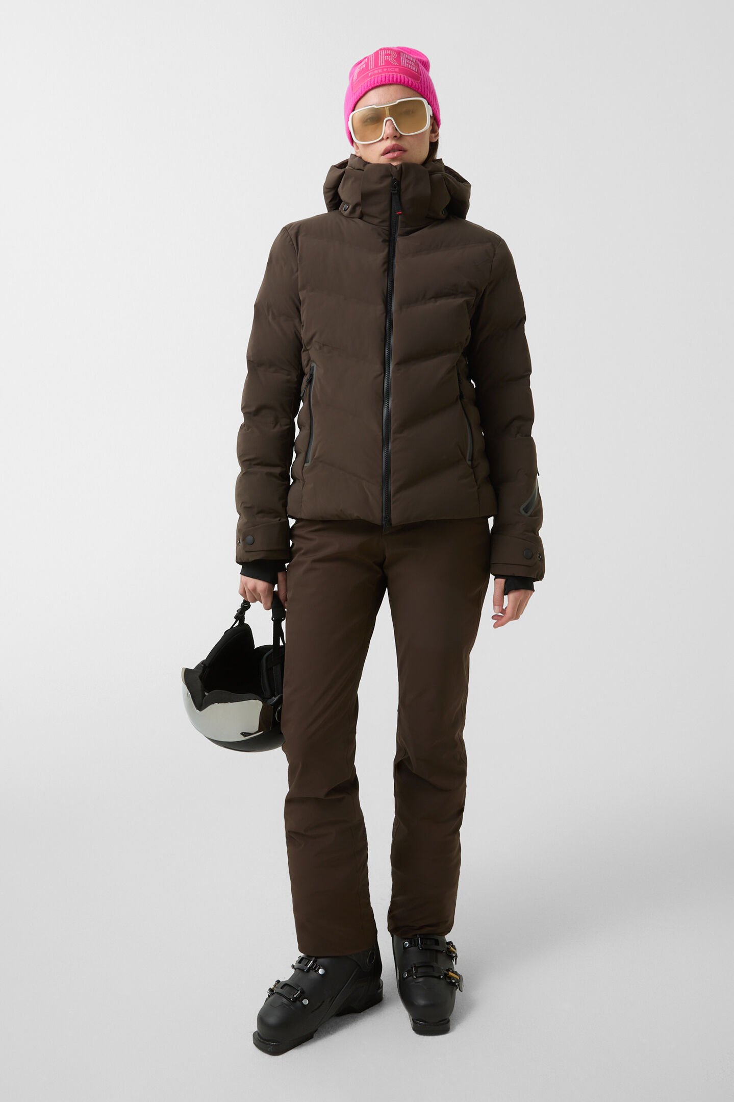 Tech-Sael quilted jacket Chocolate