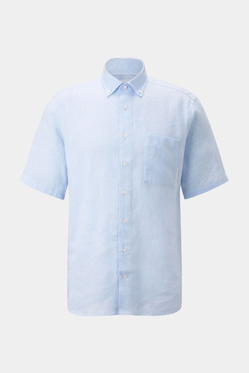 Linen short-sleeved shirt Lykos Light blue