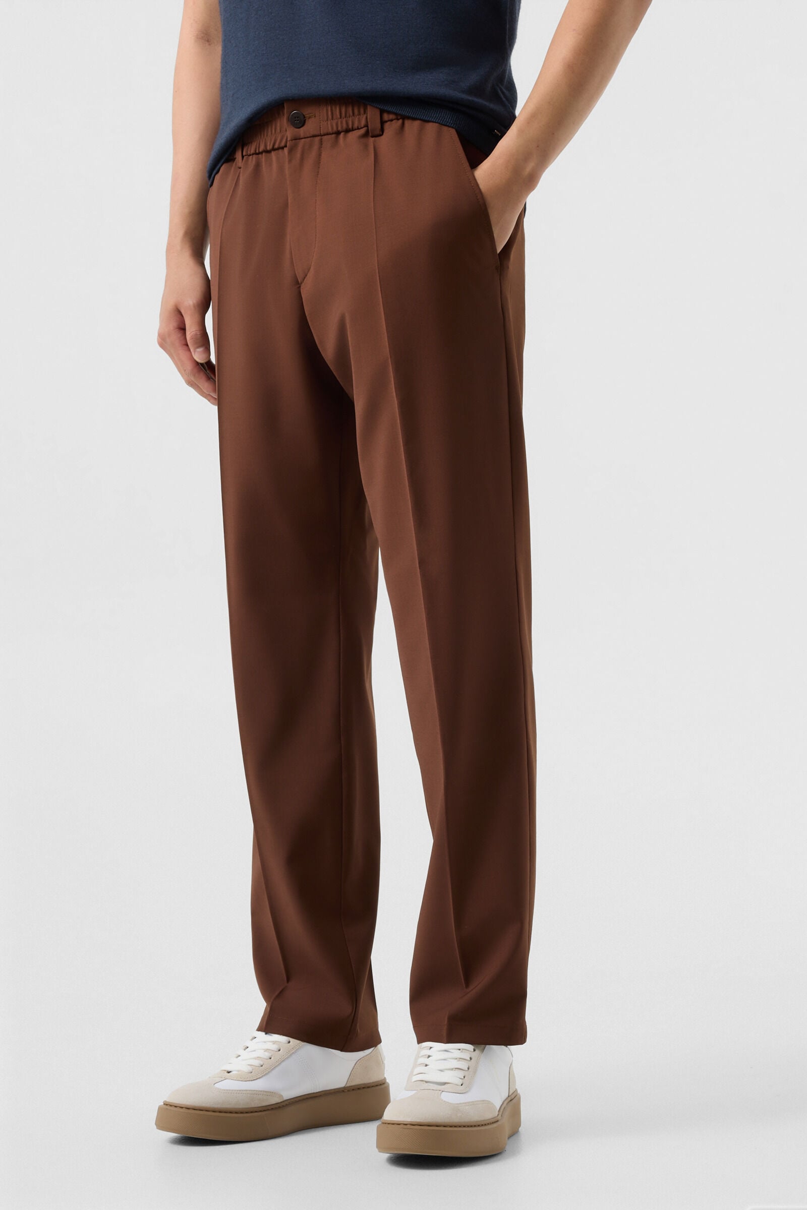 Marcus virgin wool blend trousers Brown