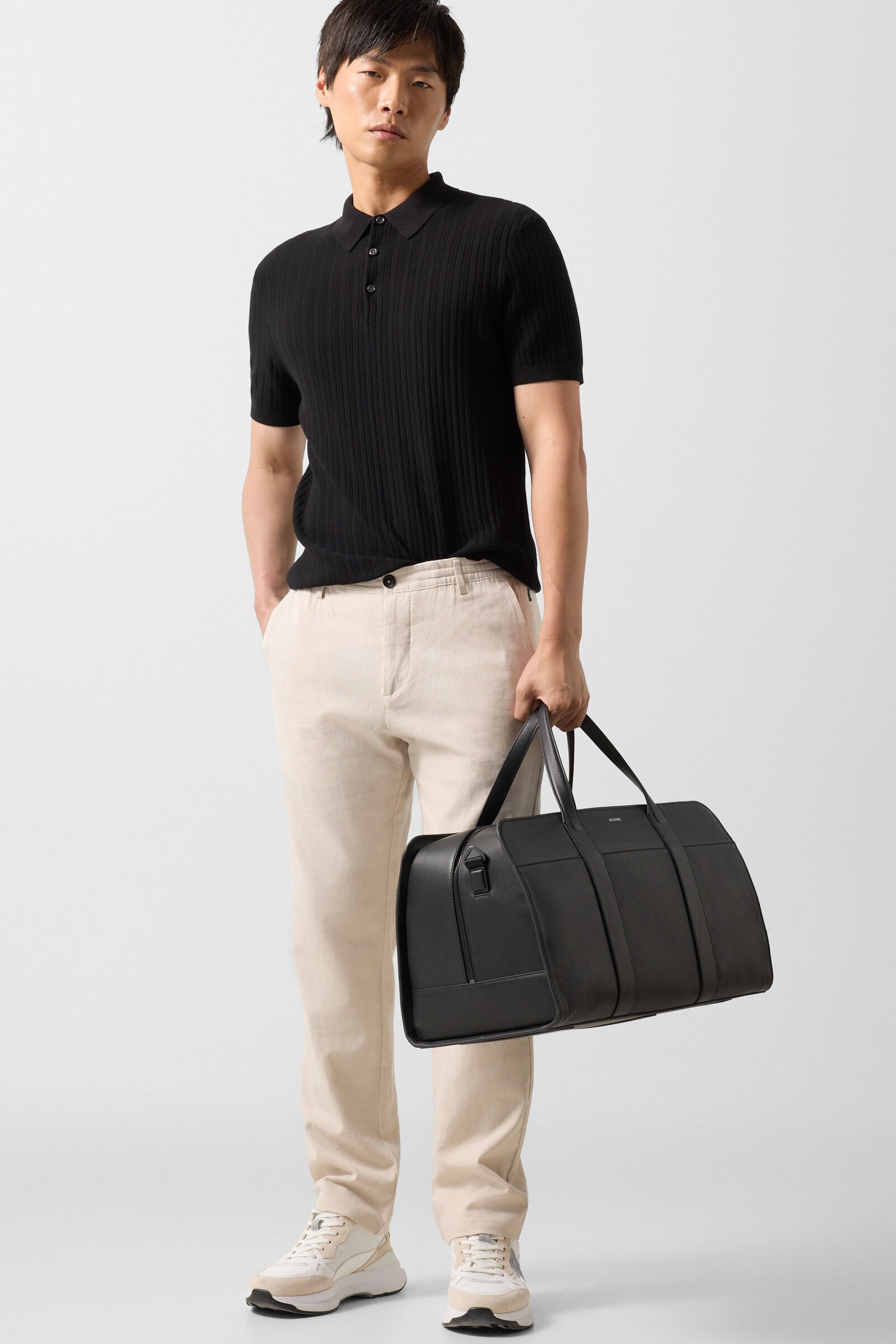 Tobias knitted polo shirt Black