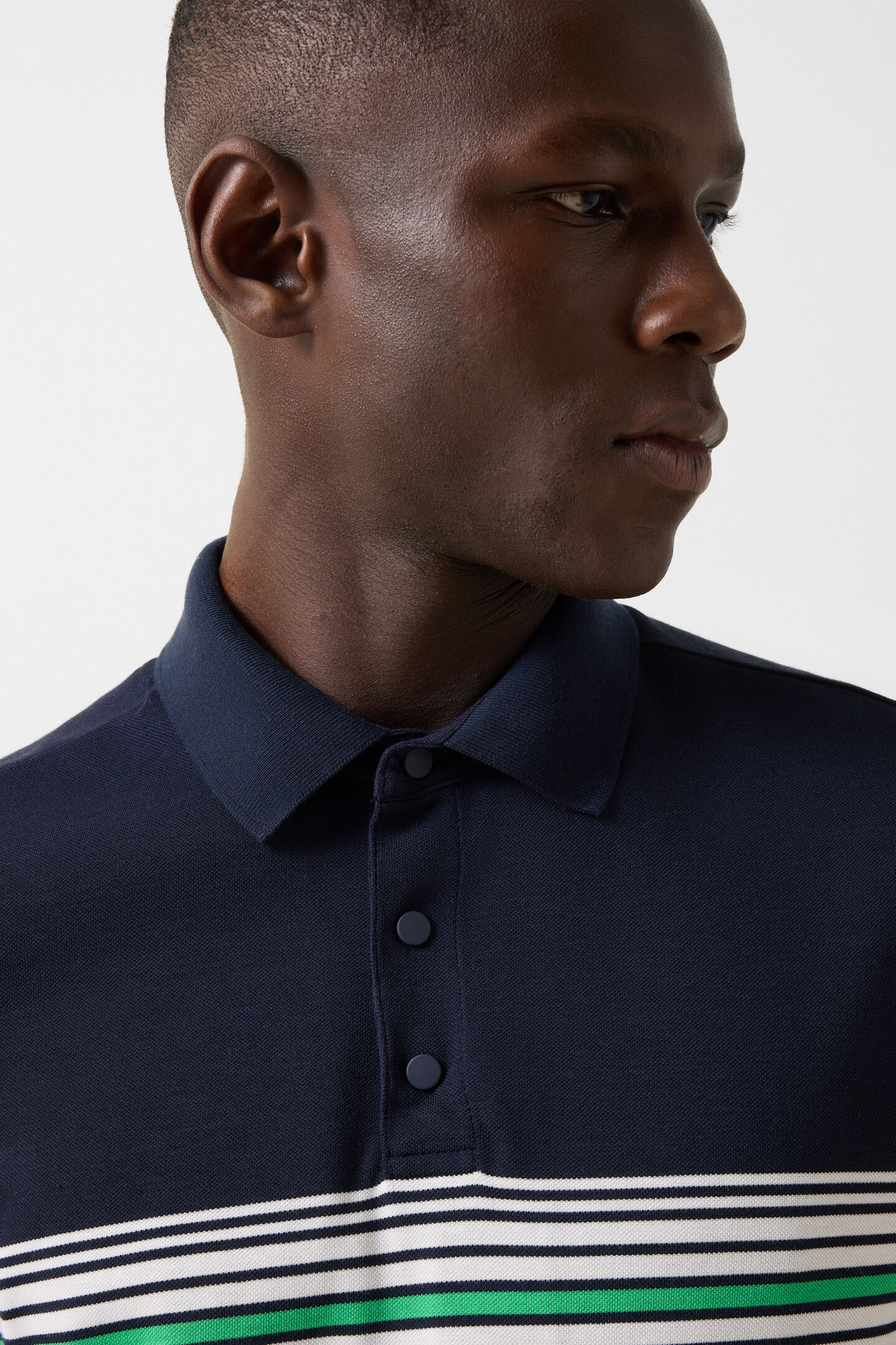 Jannes polo shirt Navy blue/white/green