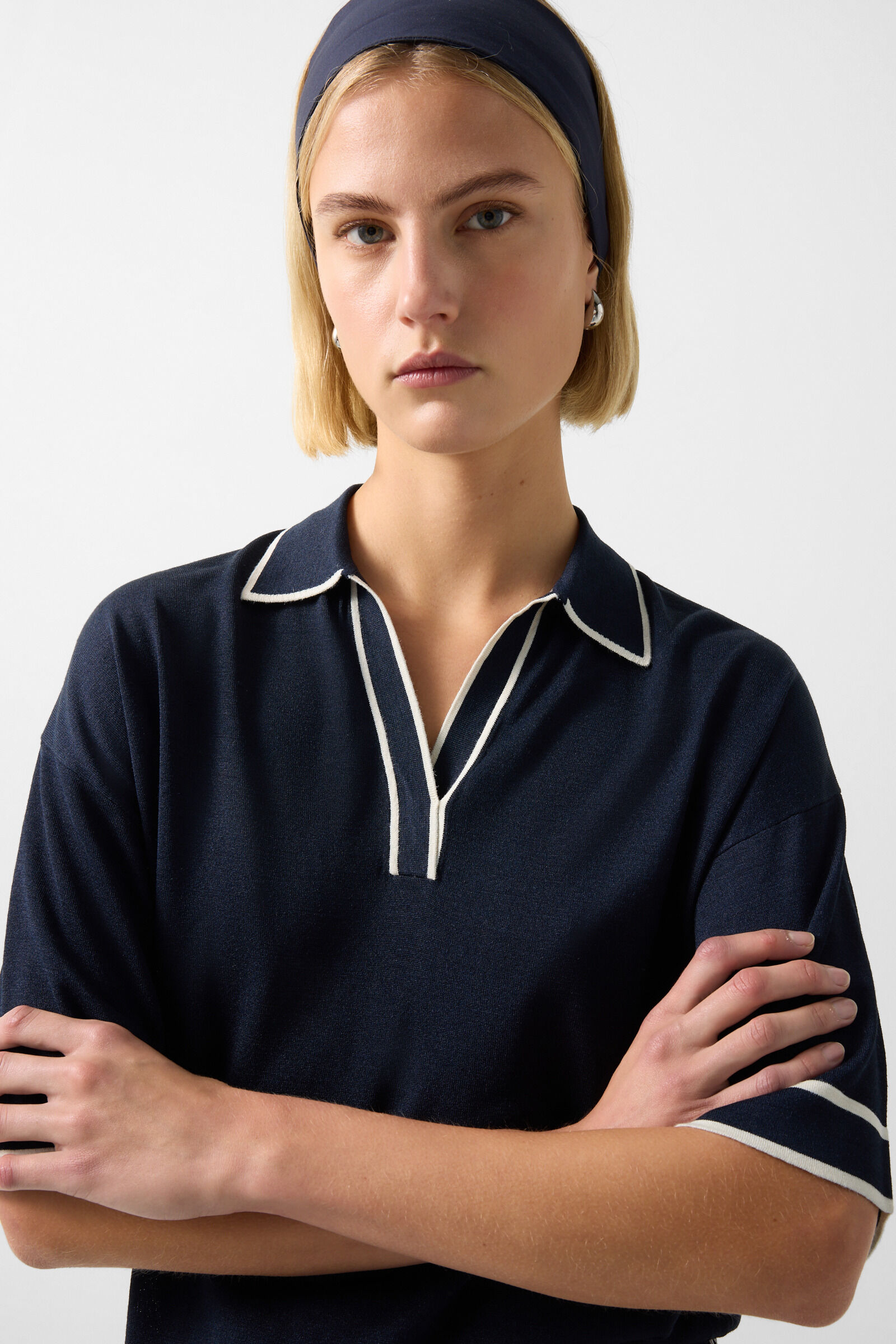 Polo en maille Paris Bleu marine