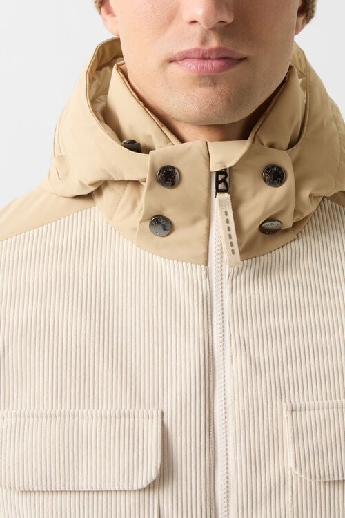 Cobe ribfluwelen ski-jack Beige