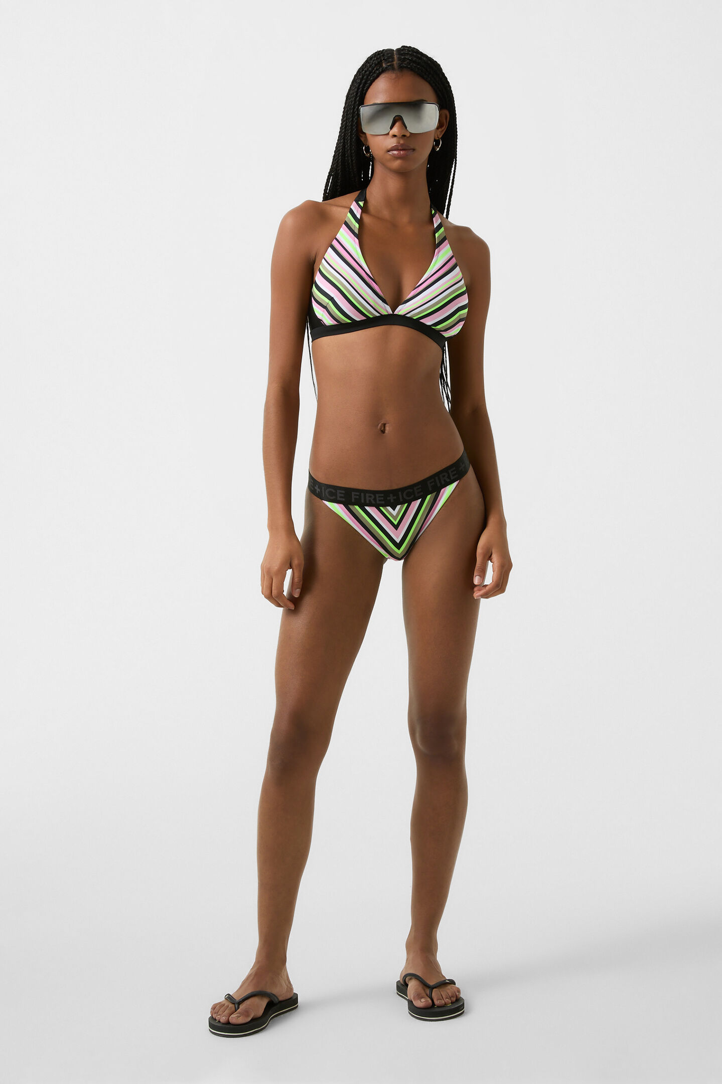 Judit bikini bottoms Pink/black/neon green