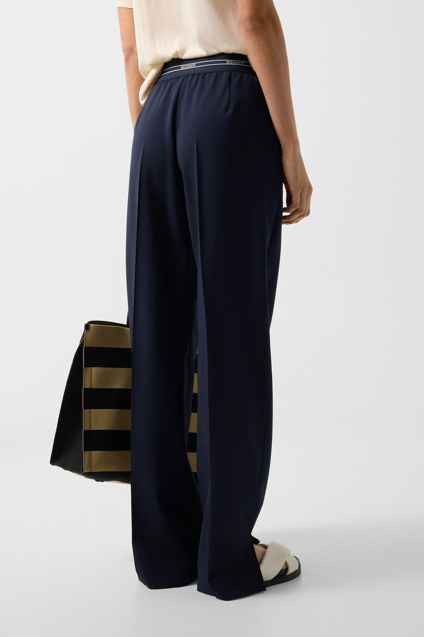 Terry virgin wool trousers Navy blue
