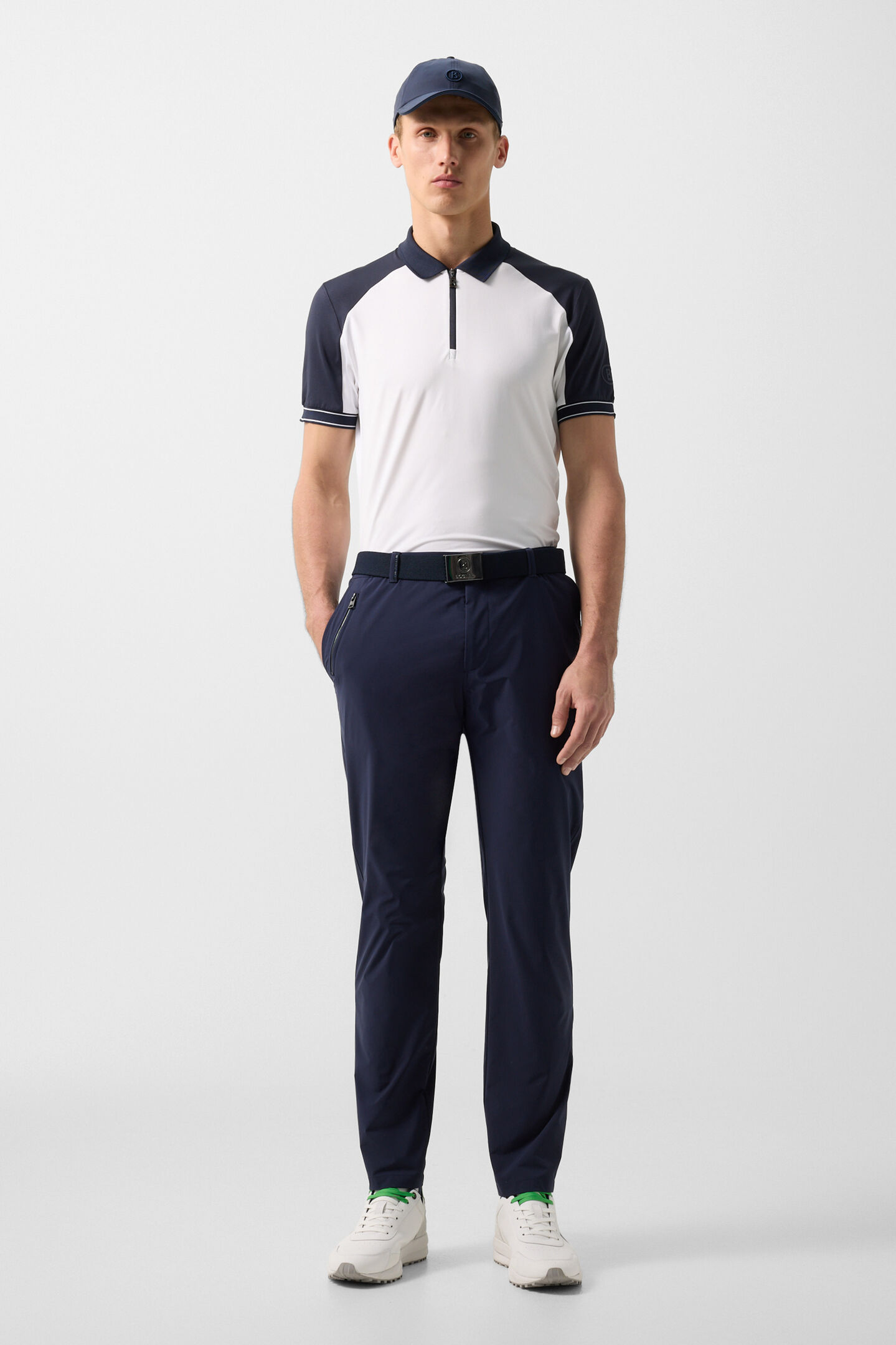 Fabius functional short-sleeved top White/navy blue