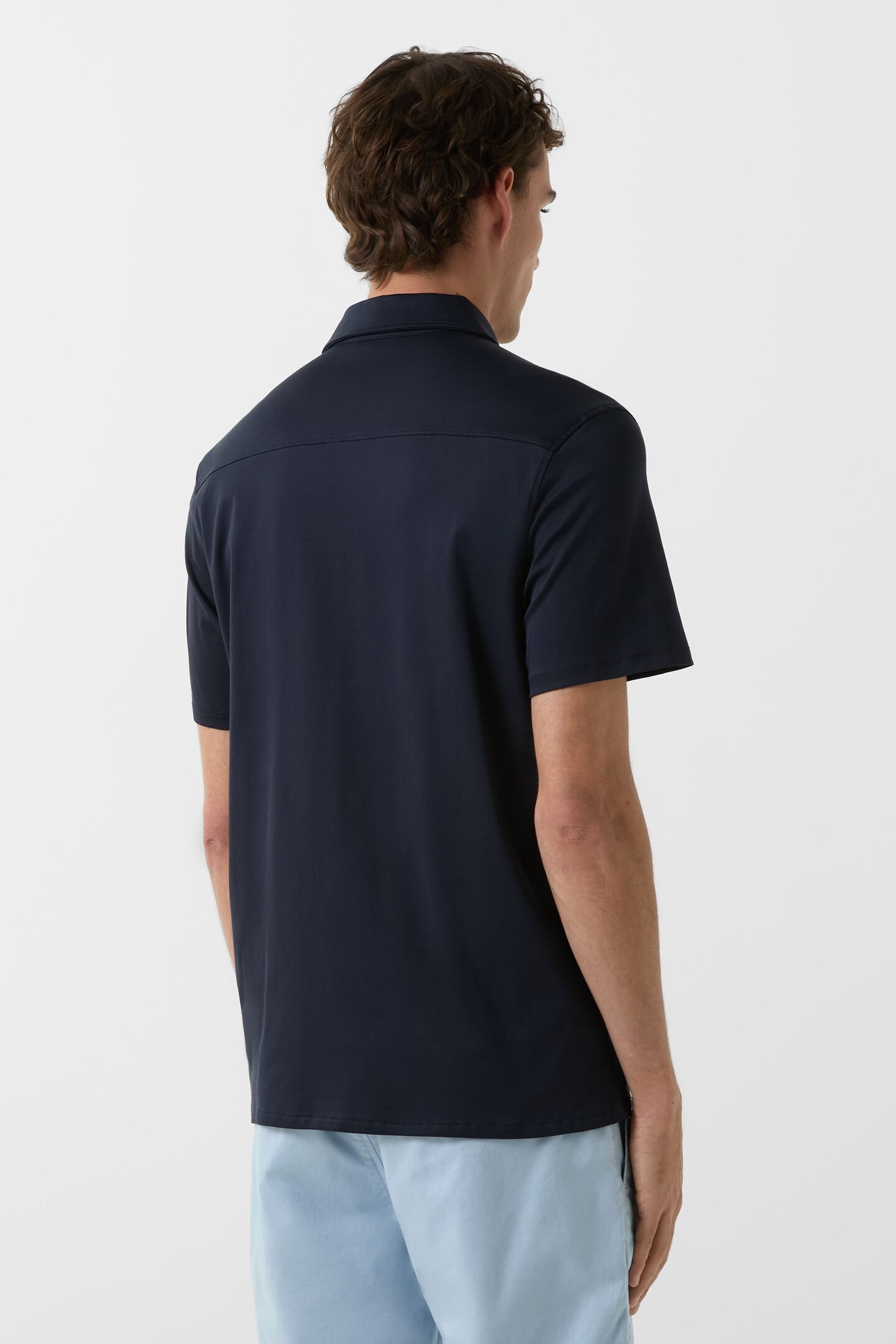 Jersey-Kurzarm-Hemd Franz Navy-Blau