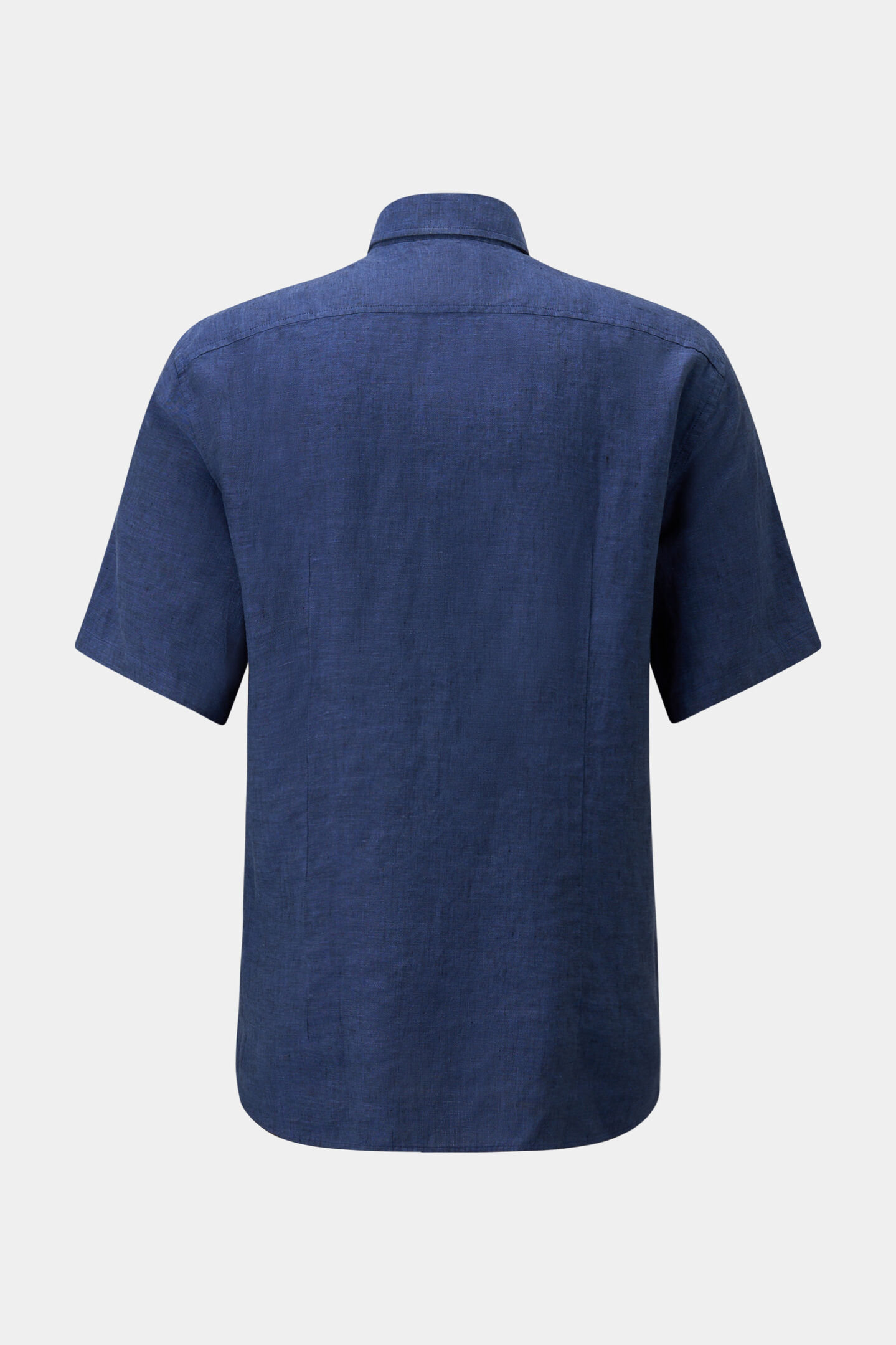 Linen short-sleeved shirt Lykos Navy blue