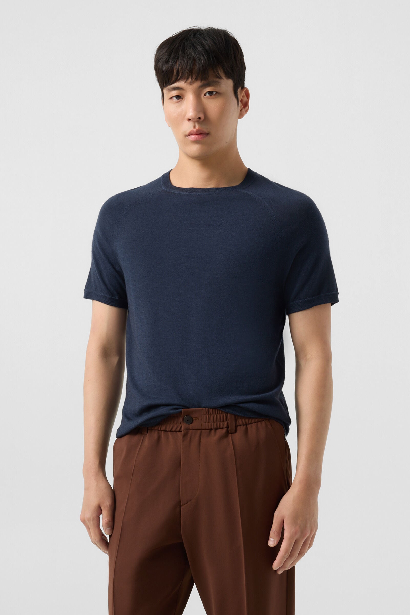 Osaka merino overhemd Marineblauw