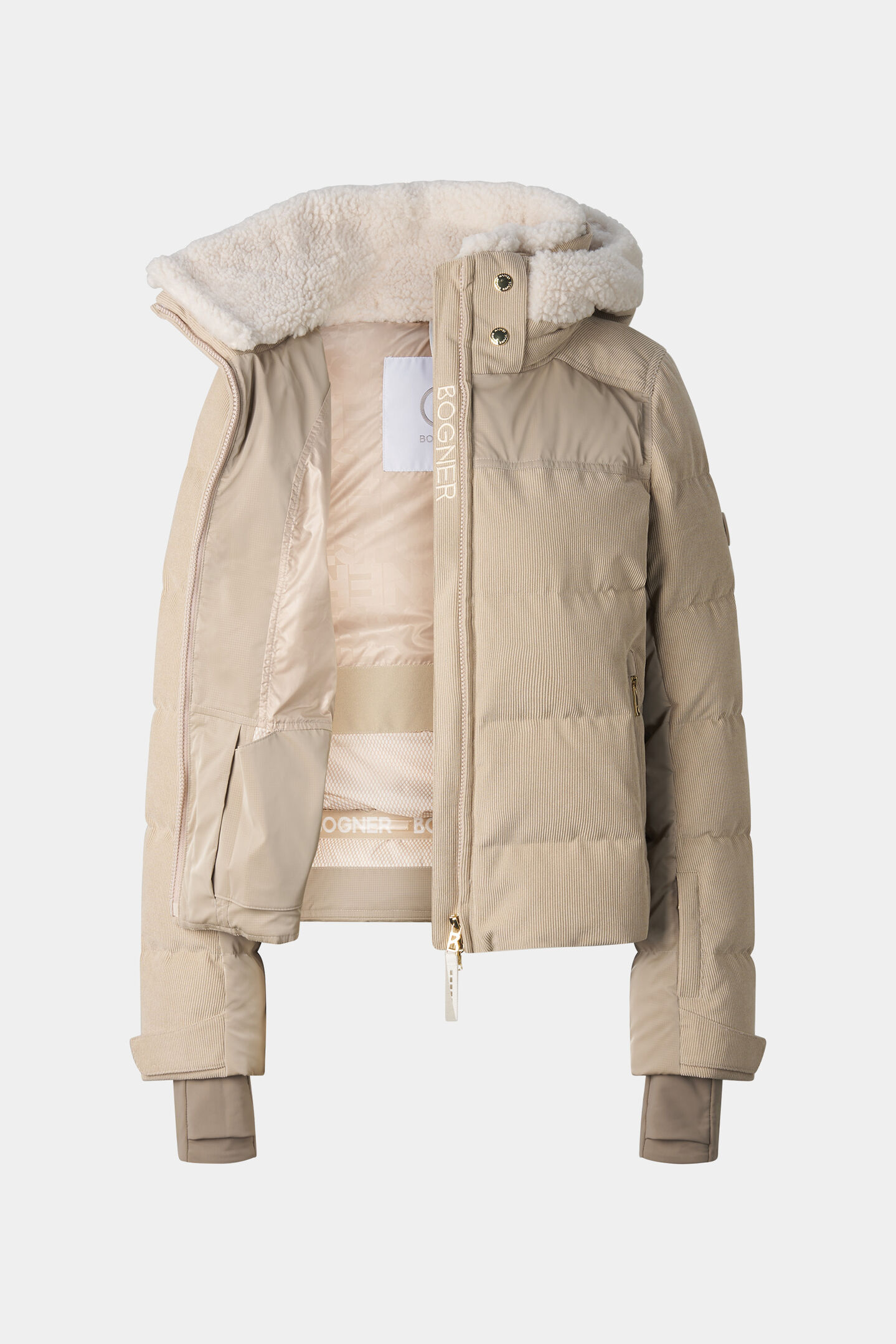 Cord-Ski-Daunenjacke Minu Camel