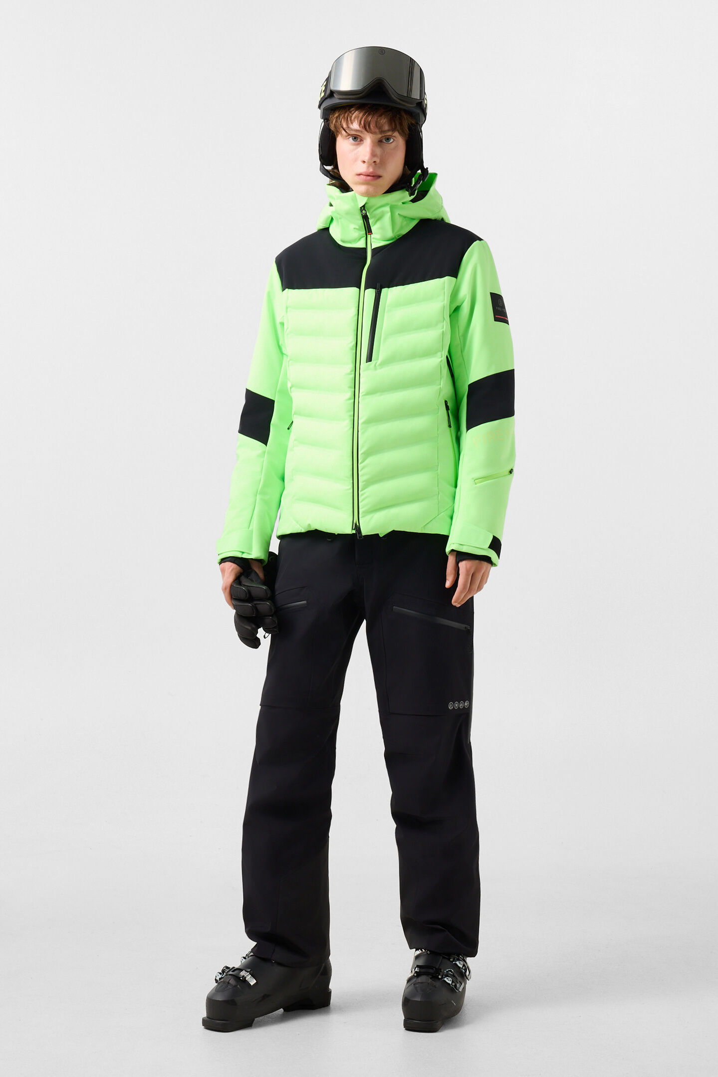 Skijacke Radek Neon-Gr&uuml;n/Schwarz