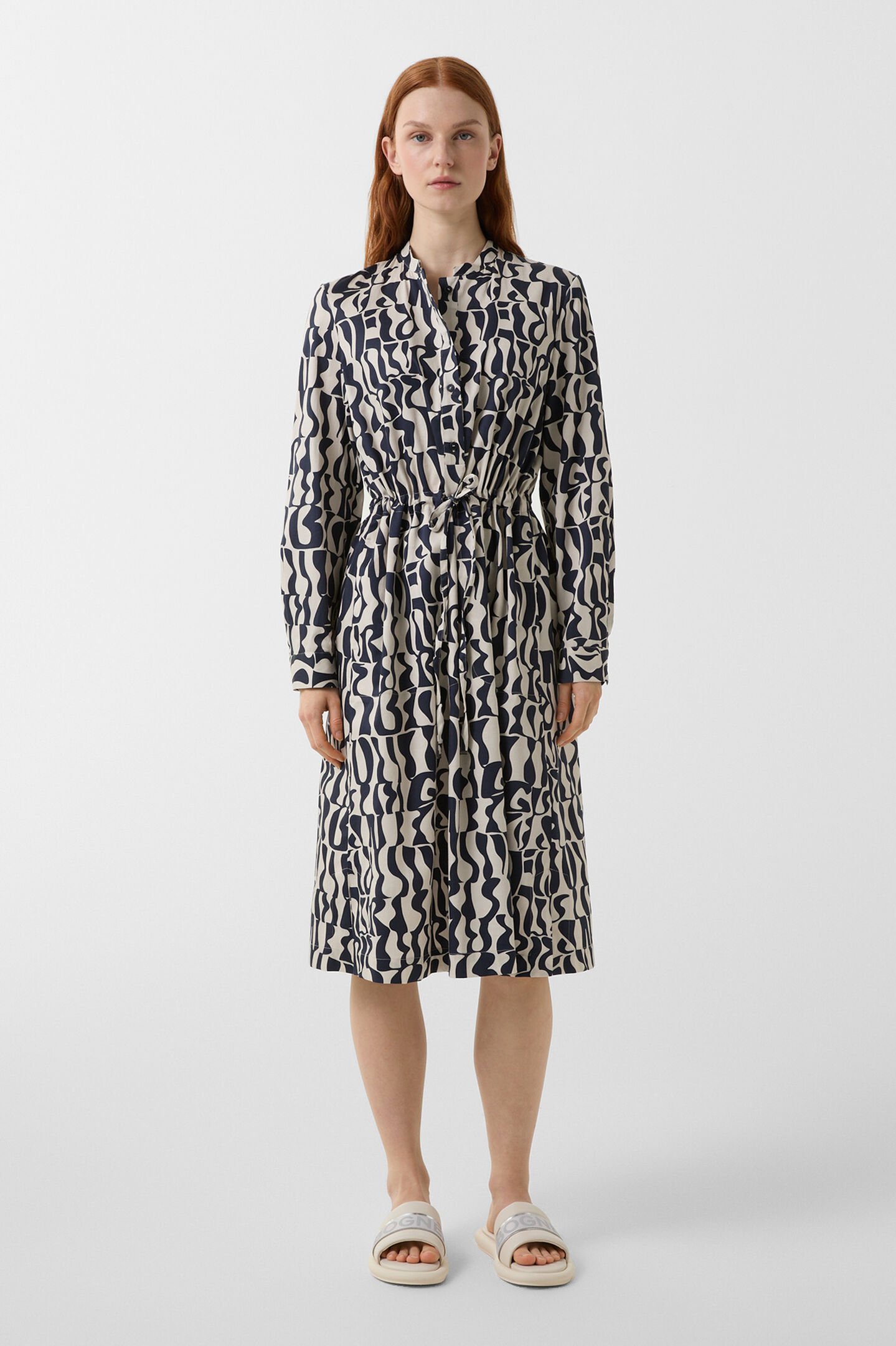 Dress Shanice Navy blue/cream