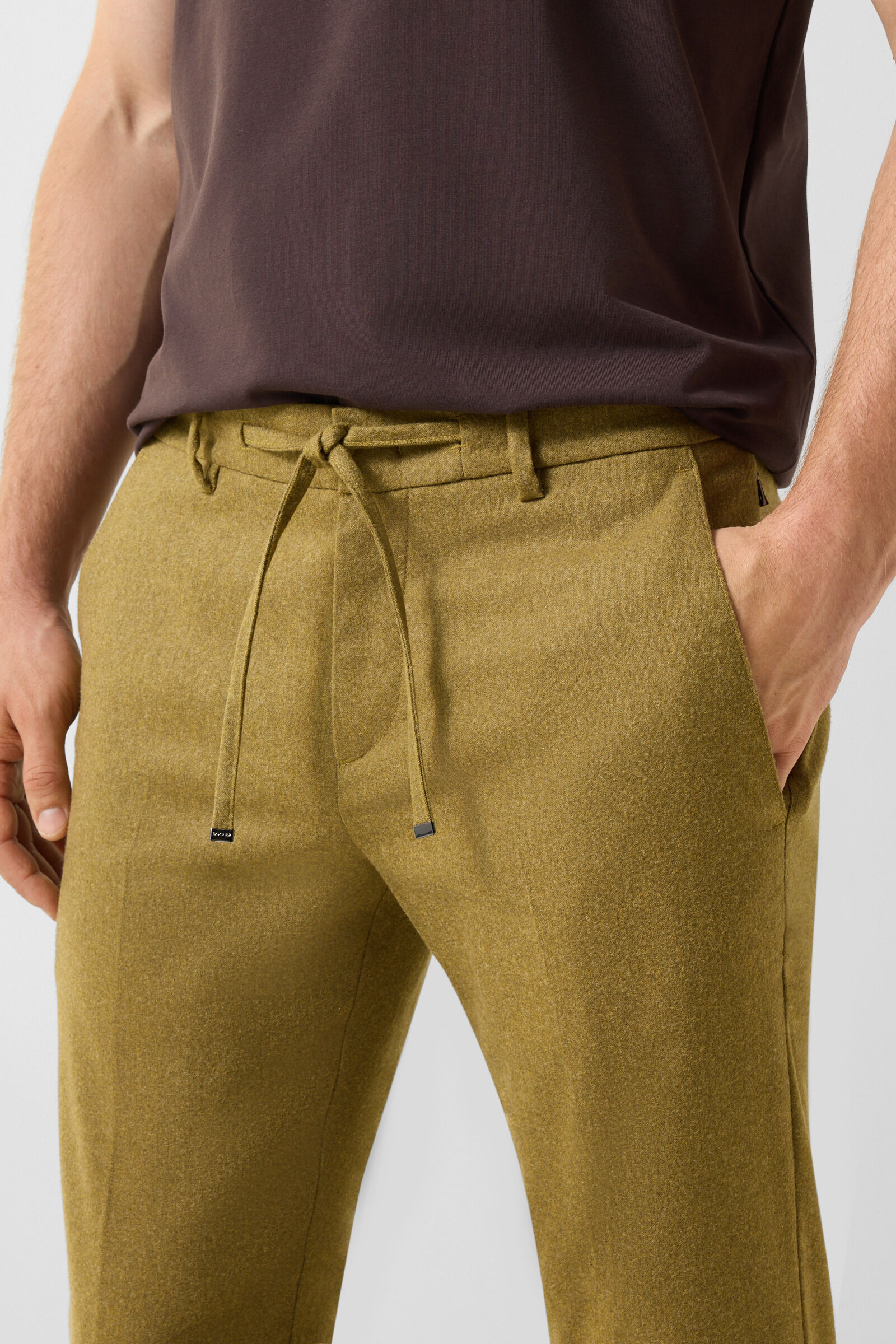 Riley Business wool mix trousers Olive