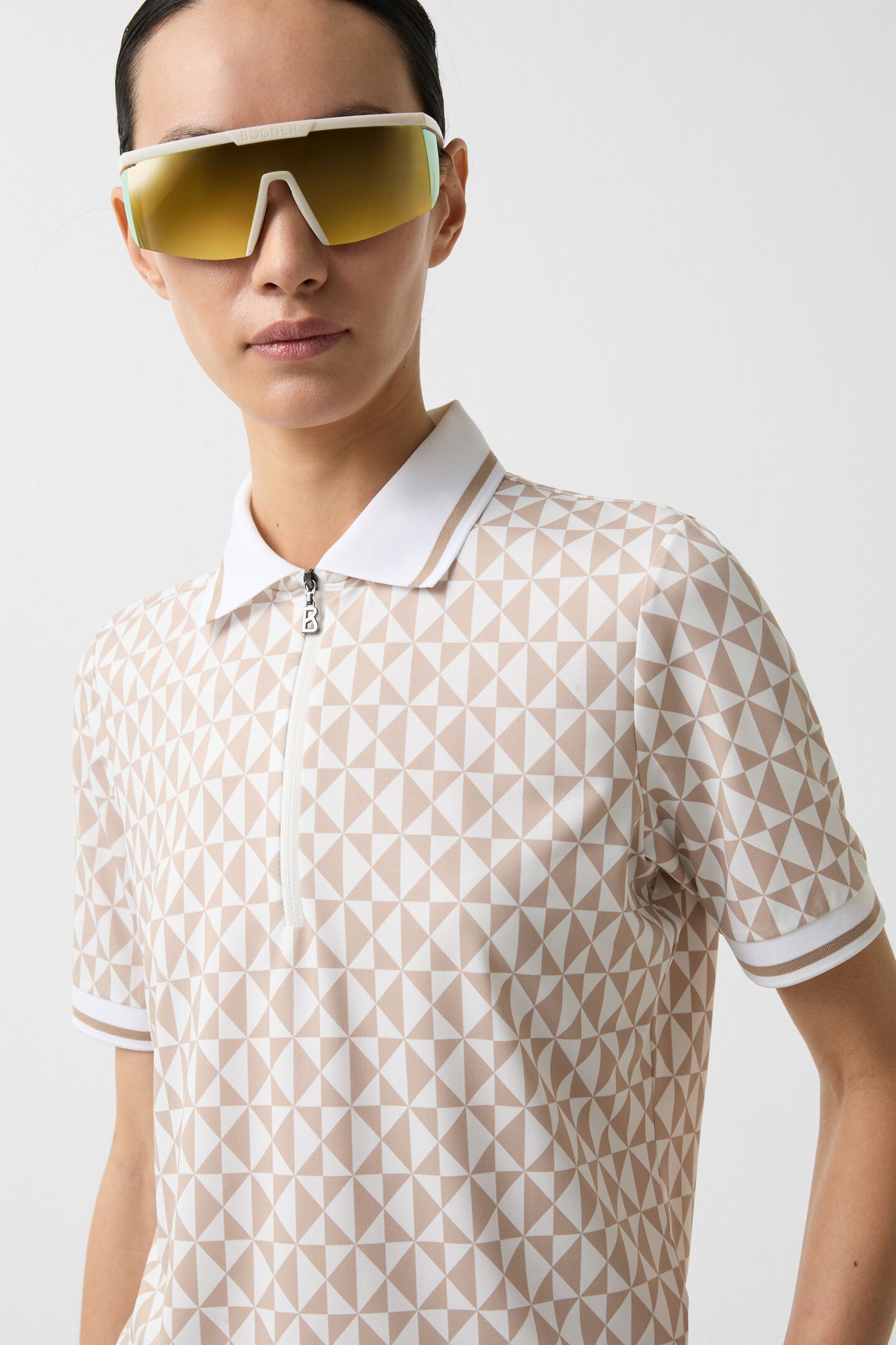 Calista functional short-sleeved top Beige/Off-White