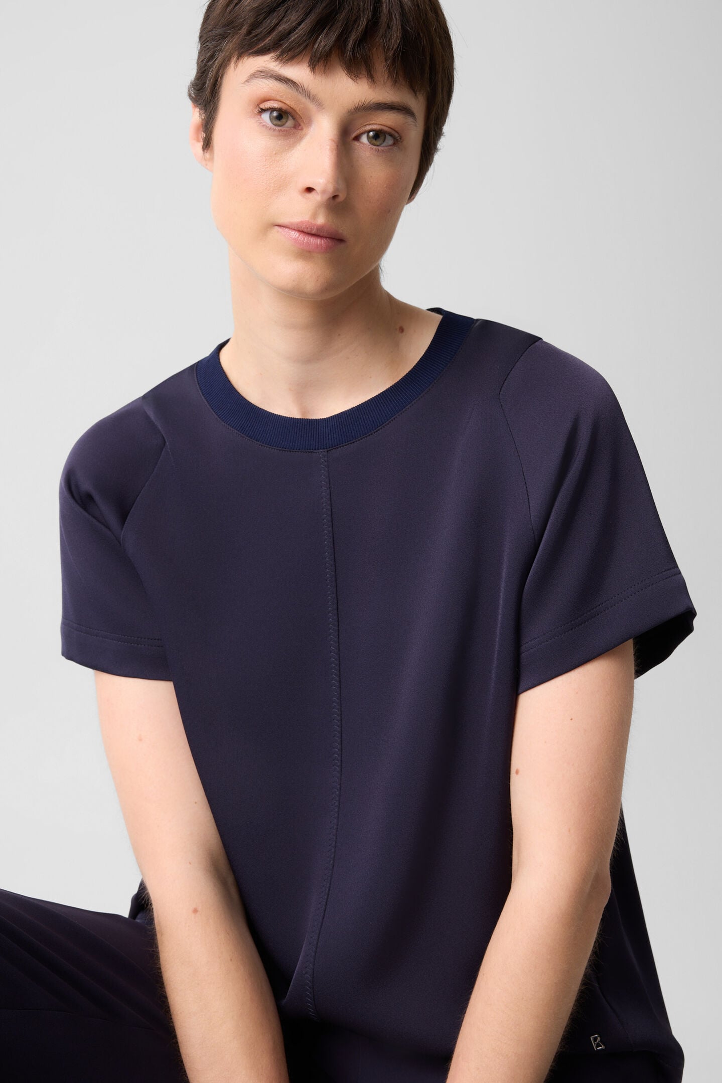 Dakota satin shirt Navy blue