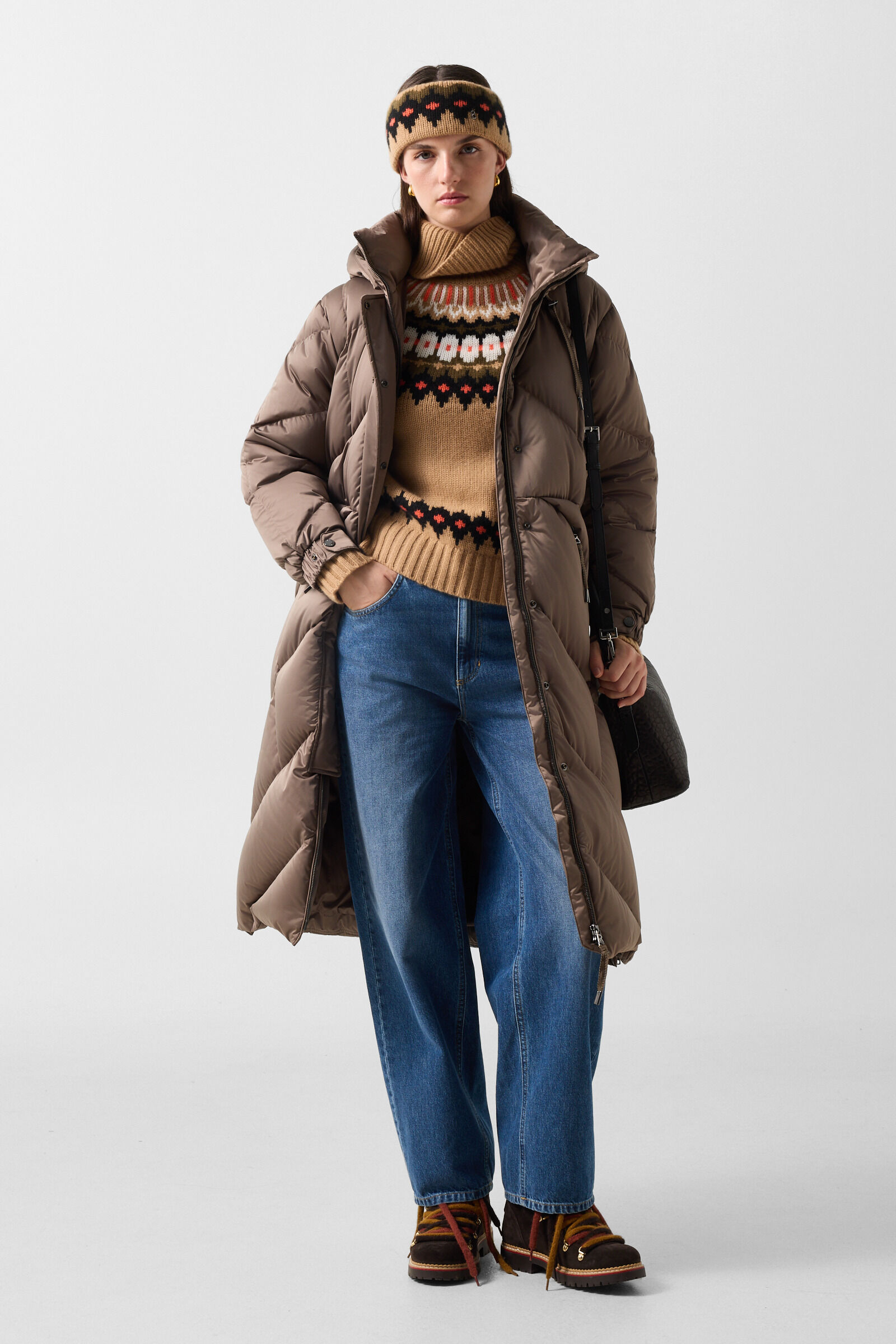 Ginny down coat Grey-brown