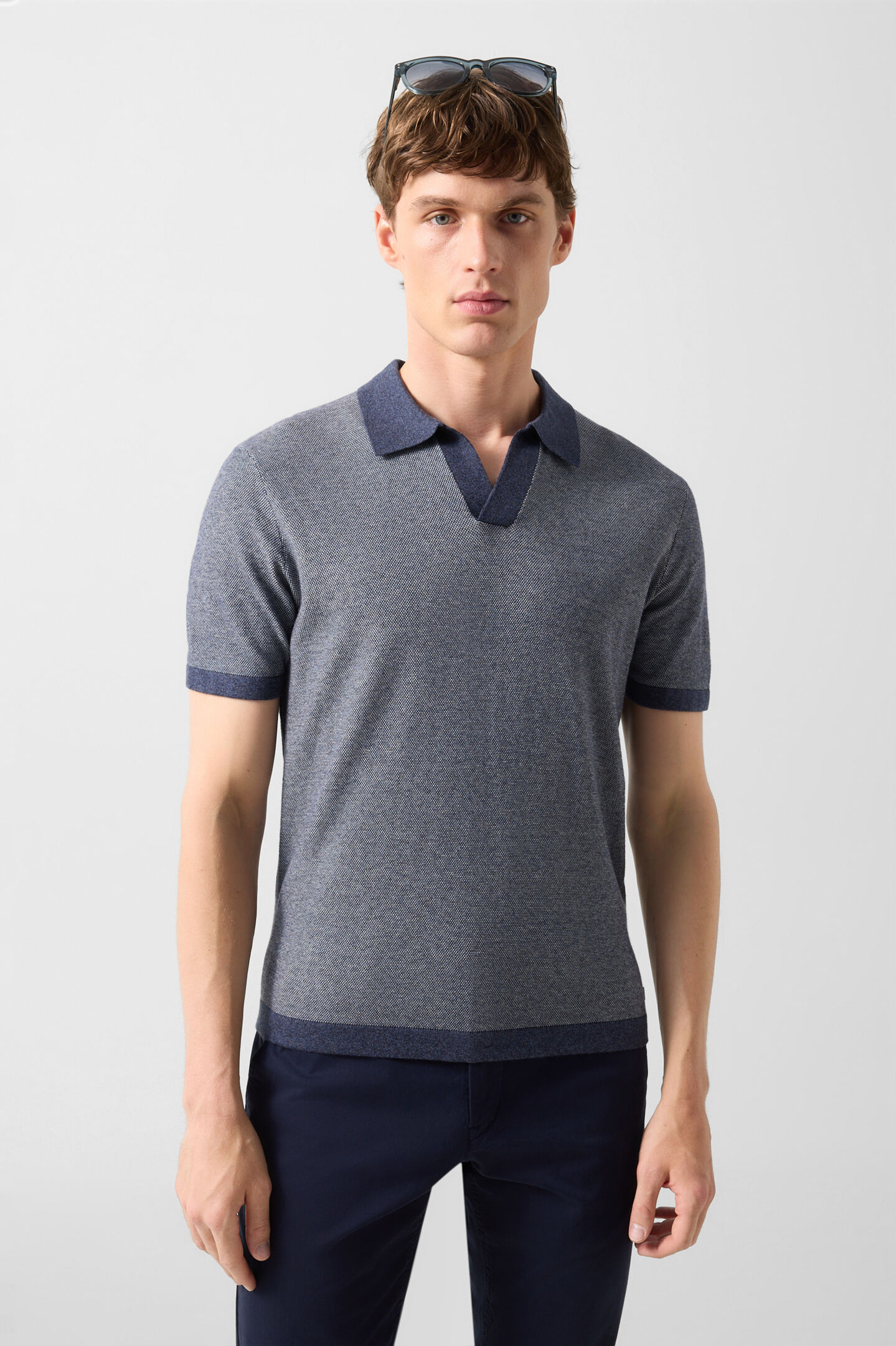 Polo en tricot Lyon Bleu marine