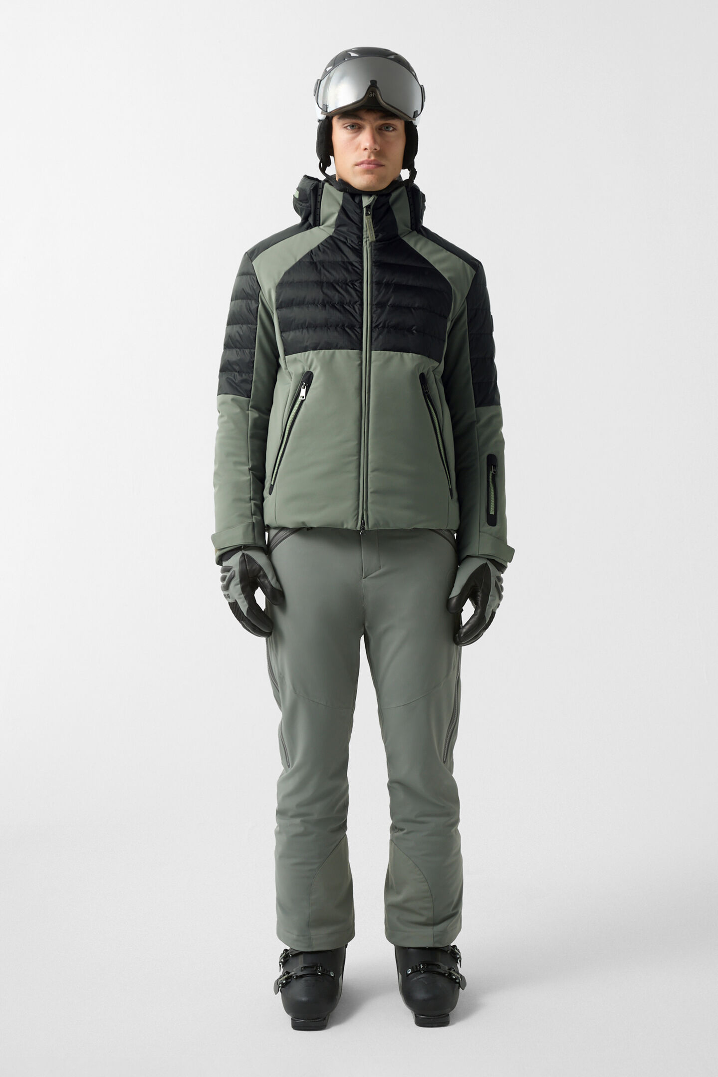 Henik down ski jacket Olive green/black