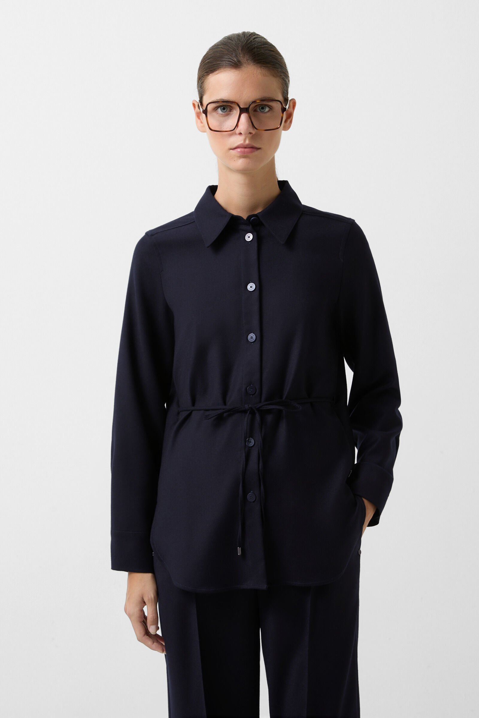 Ariela flannel blouse Navy blue