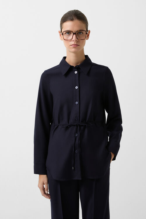 Flanell-Bluse Ariela Navy-Blau