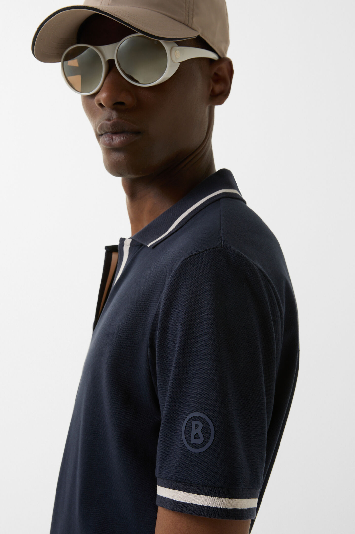 Funktions-Polo-Shirt Branco Navy-Blau