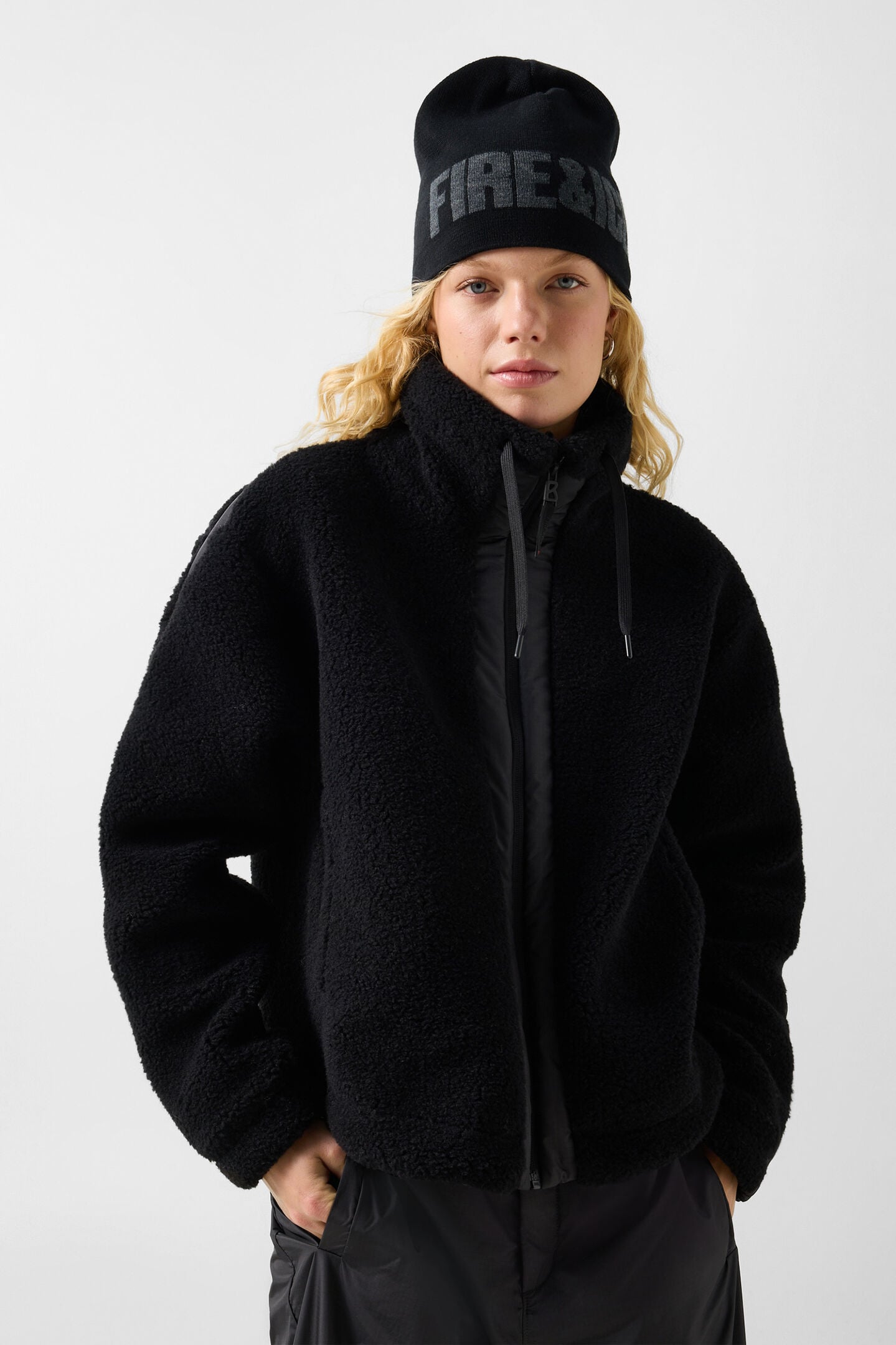 Ninetta Mid-Layer Teddy Jacket Black