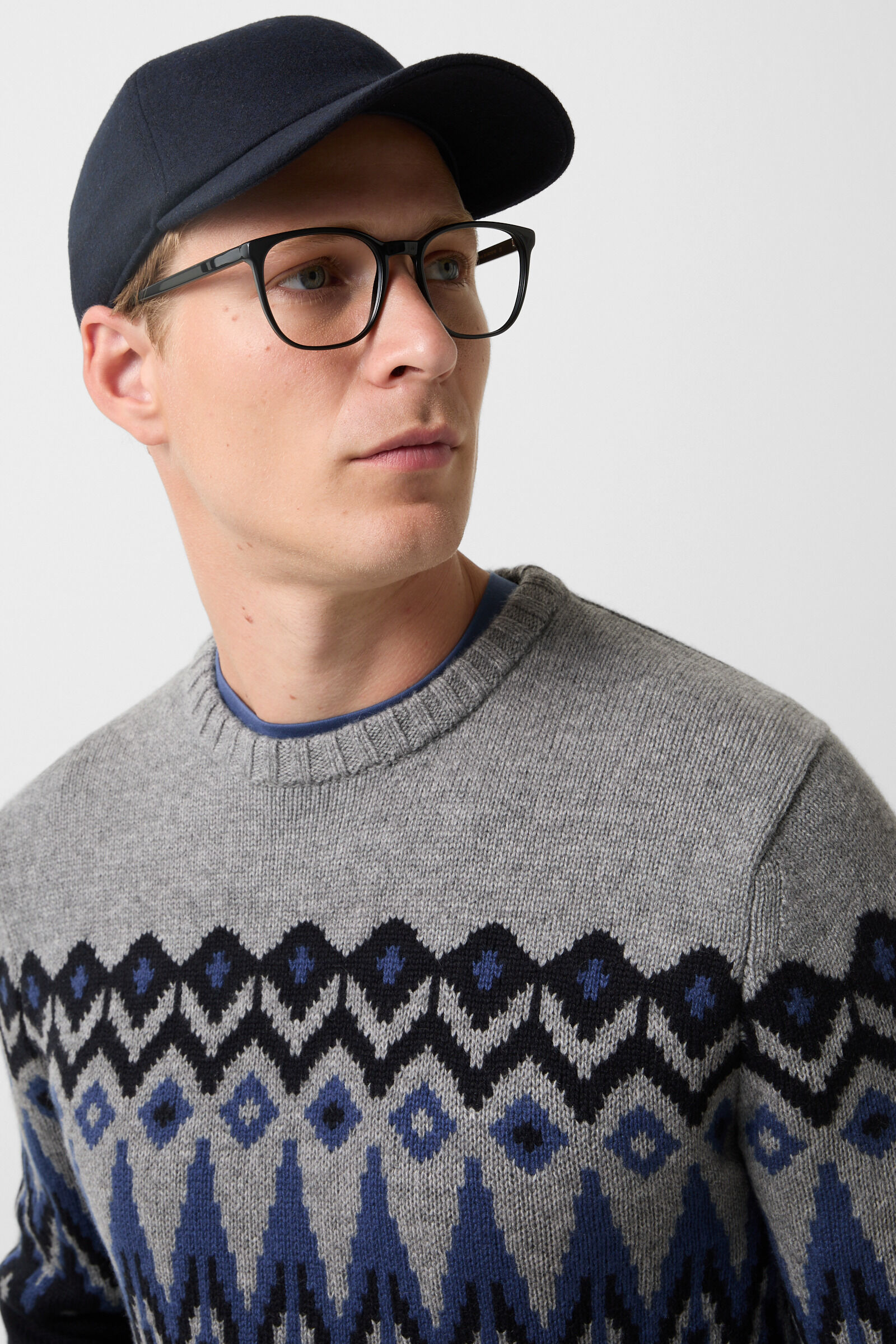 Norwegian jumper Ron Navy blue/grey