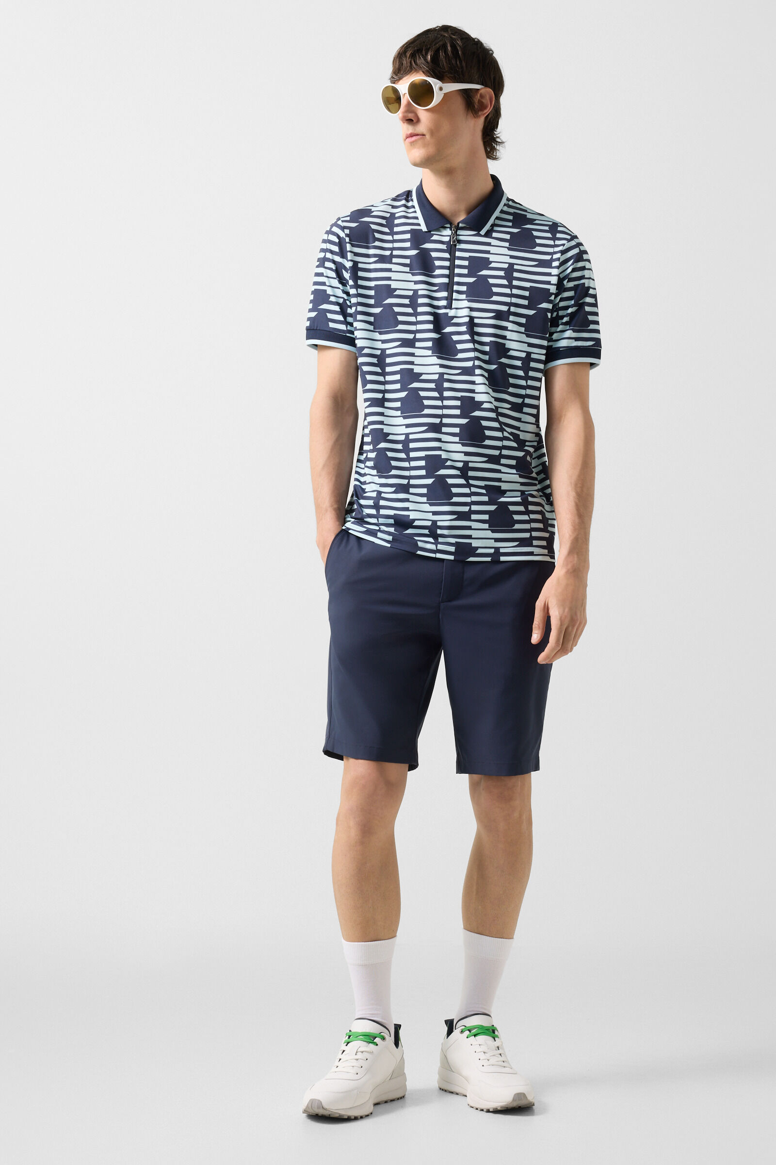 Valentin functional short-sleeved top Navy blue/light blue