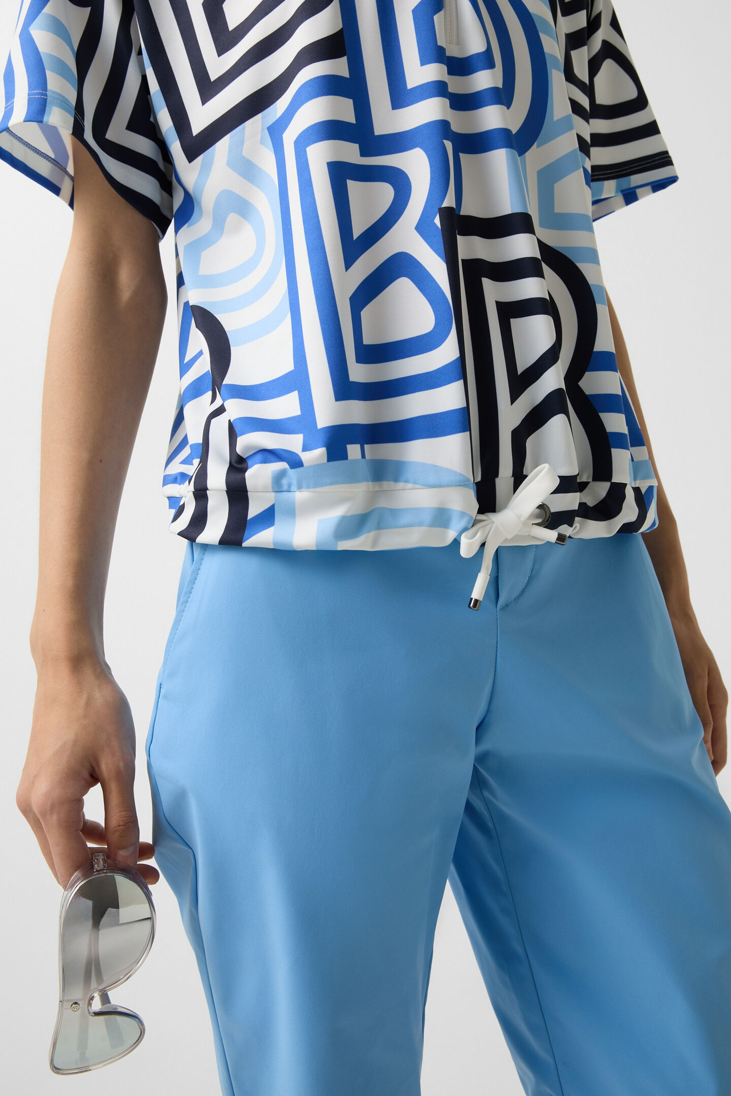 Funktions-Polo-Shirt Tarisa Blau/Off-White