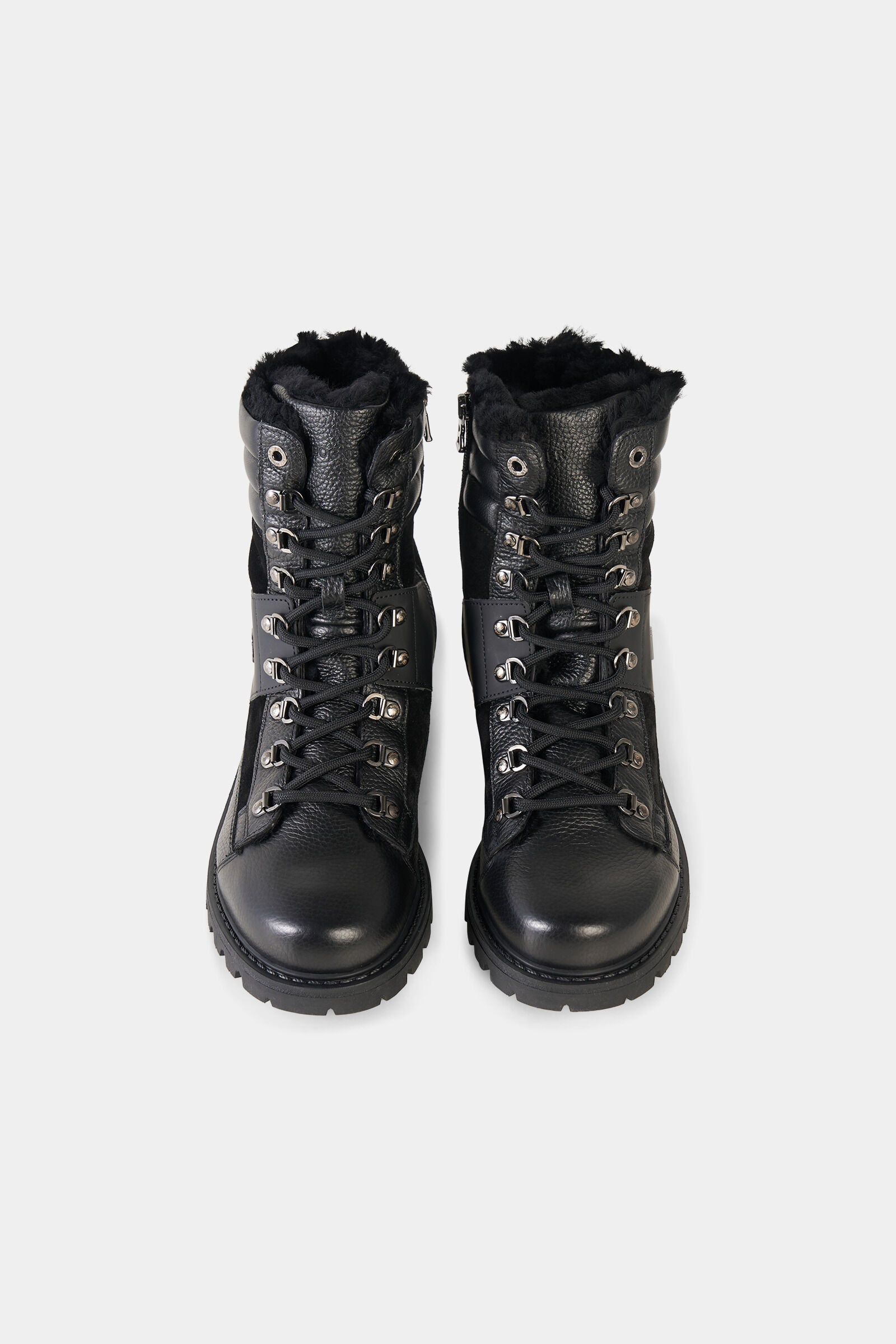 Schn&uuml;rboots Helsinki mit Spikes Schwarz