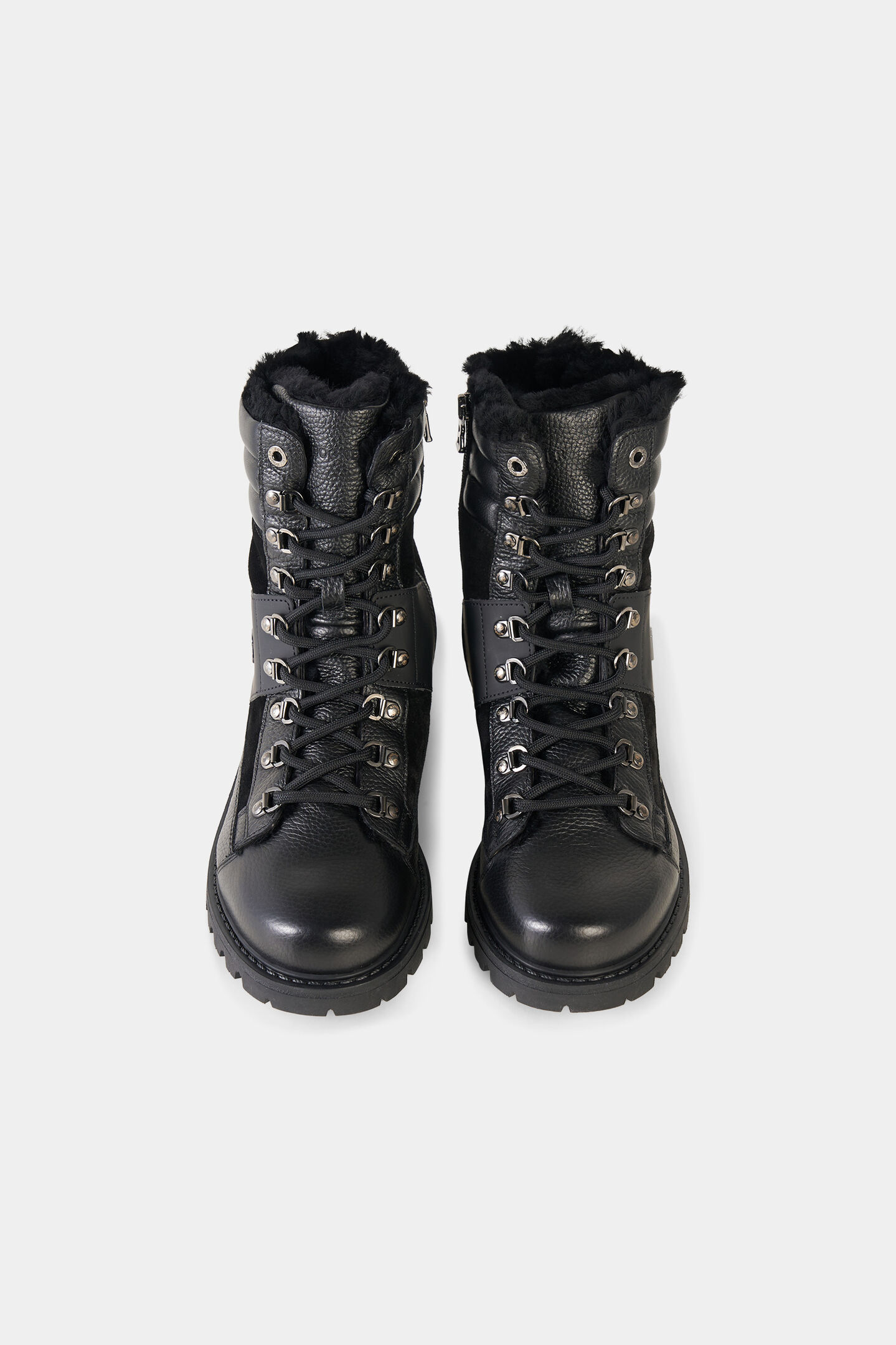 Schn&uuml;rboots Helsinki mit Spikes Schwarz