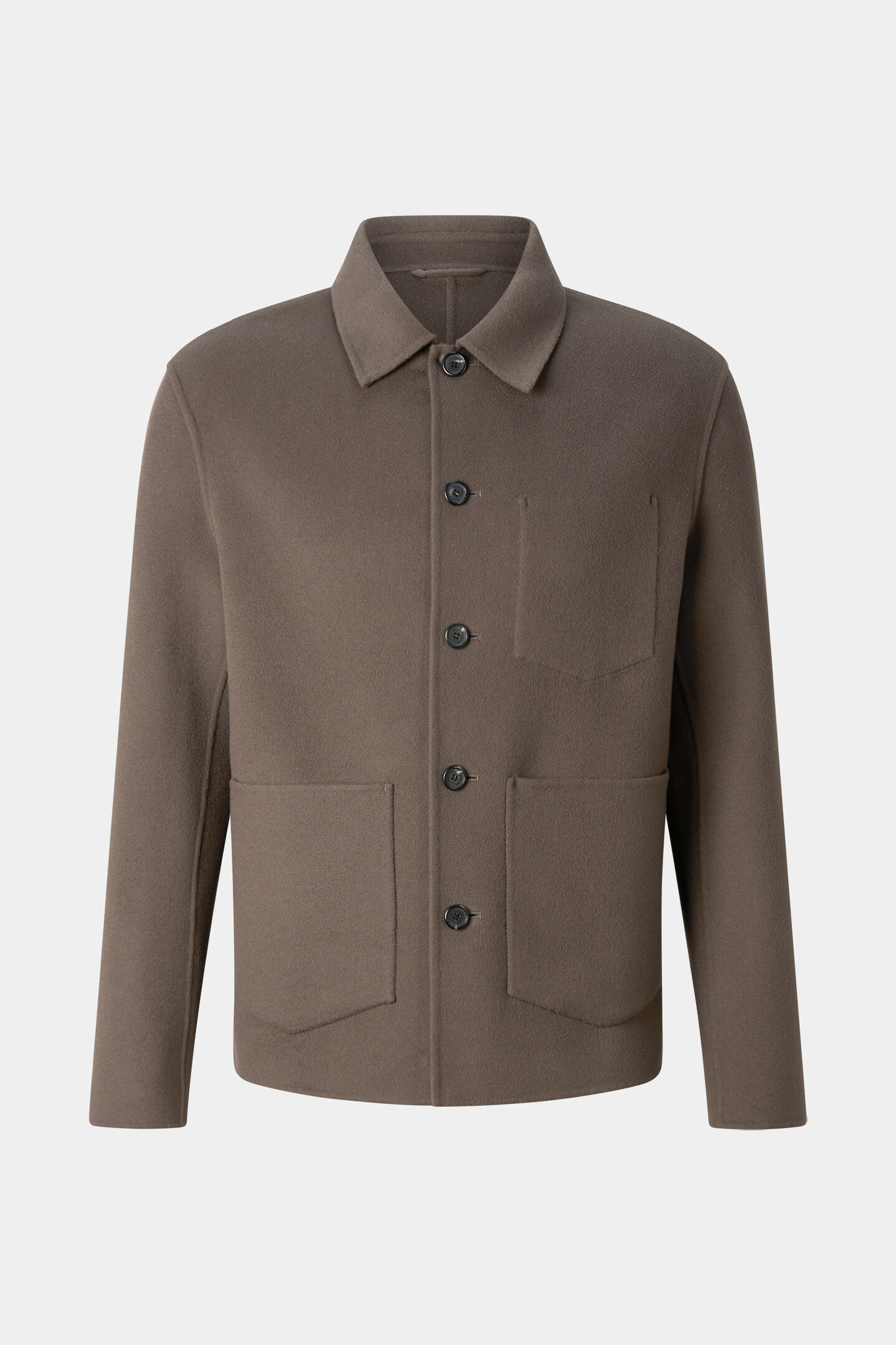 Mirco Double-Faced Wool Shirt Jacket Brown